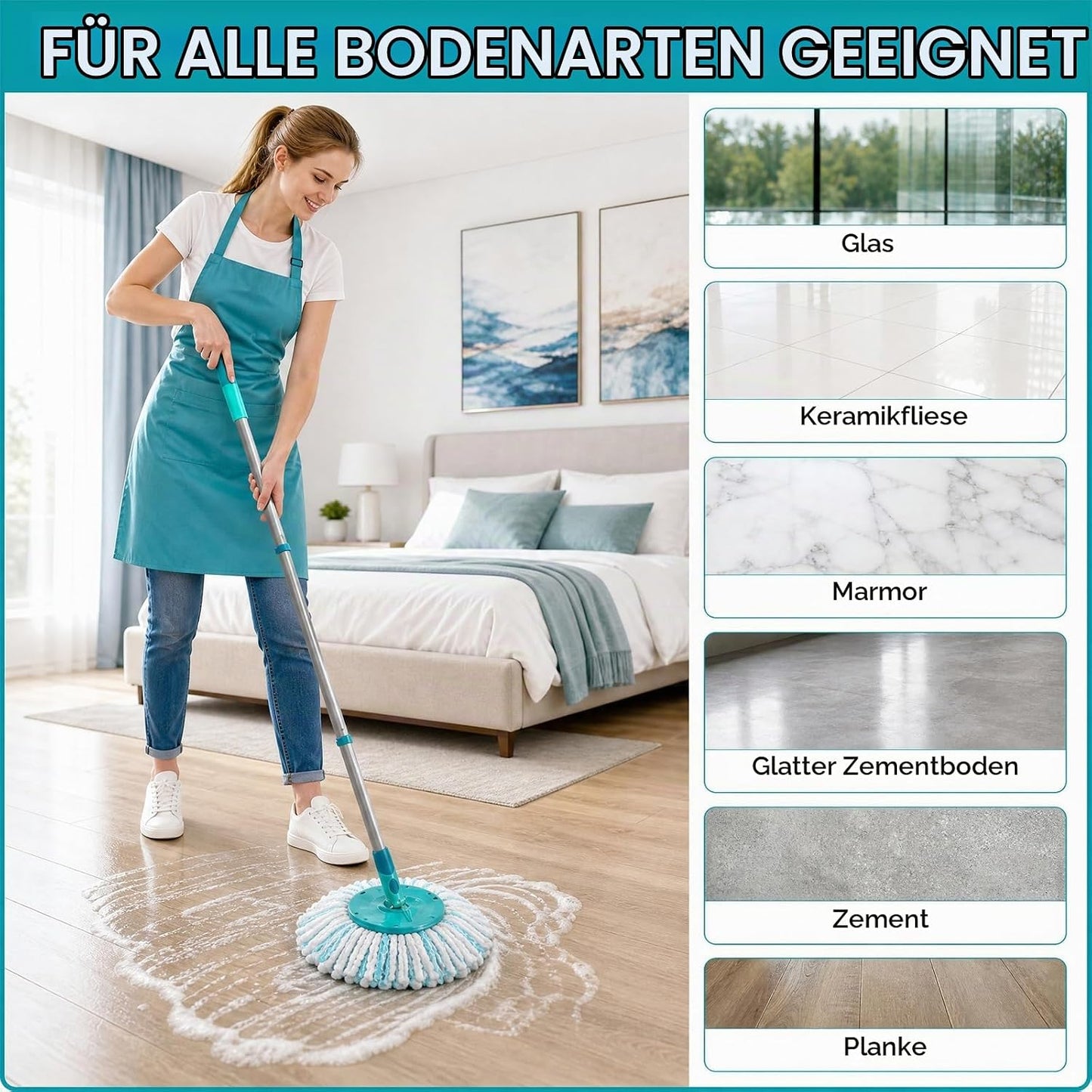 Mikrofaser Wischmop Ersatzbezüge