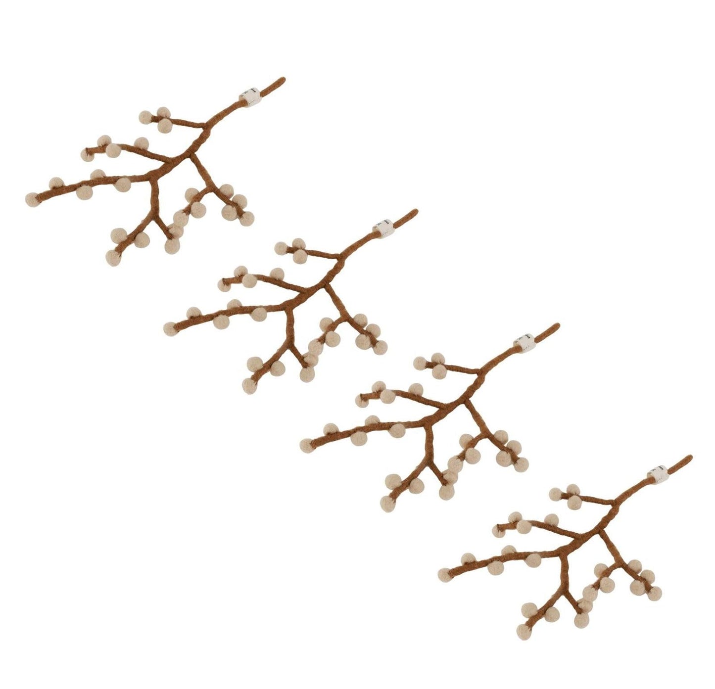 4-teiliges Mini-Zweig Dekorations-Set, Beigefarbenen | Mini-zweig | 4er Set