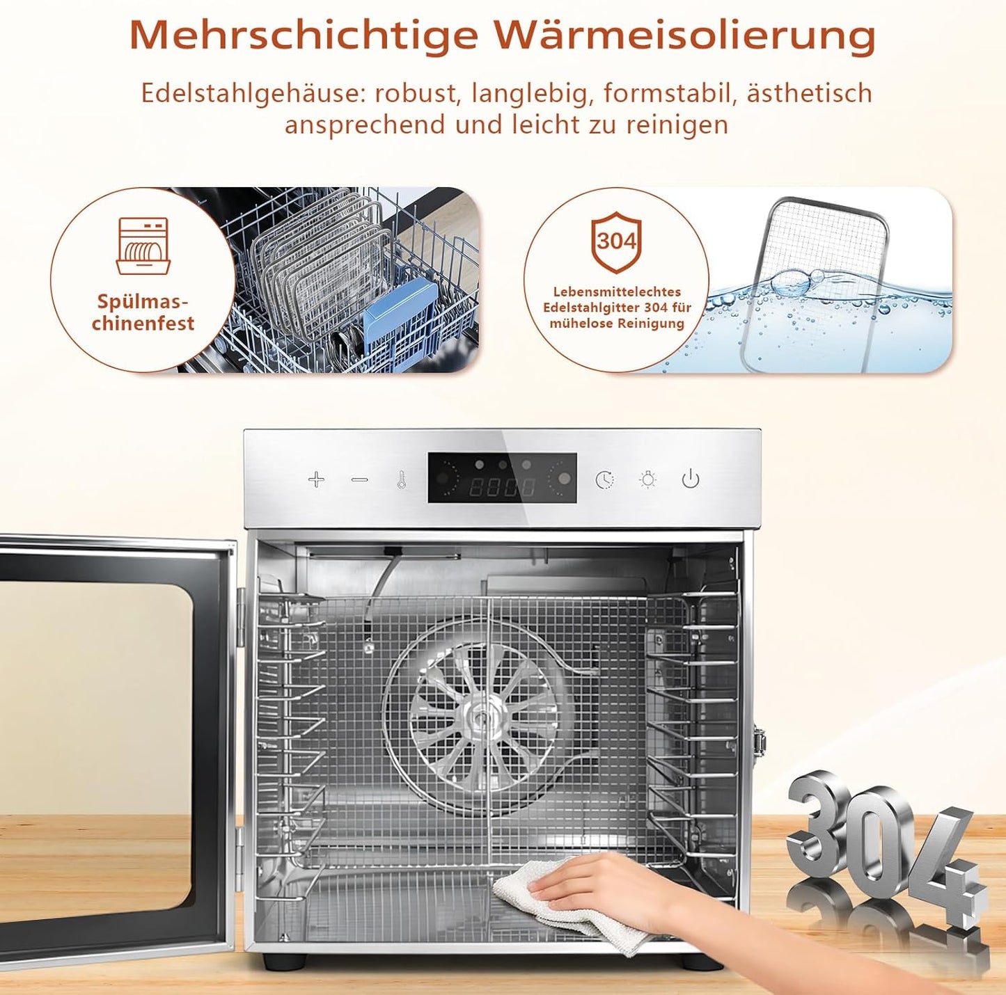 Dörrautomat mit 8 Einschüben und Rezeptbuch
