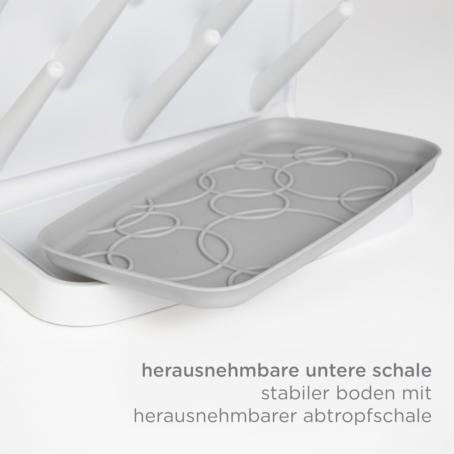 Vertical Babyflaschen-Abtropfgestell, Grey Bottle Drying Rack