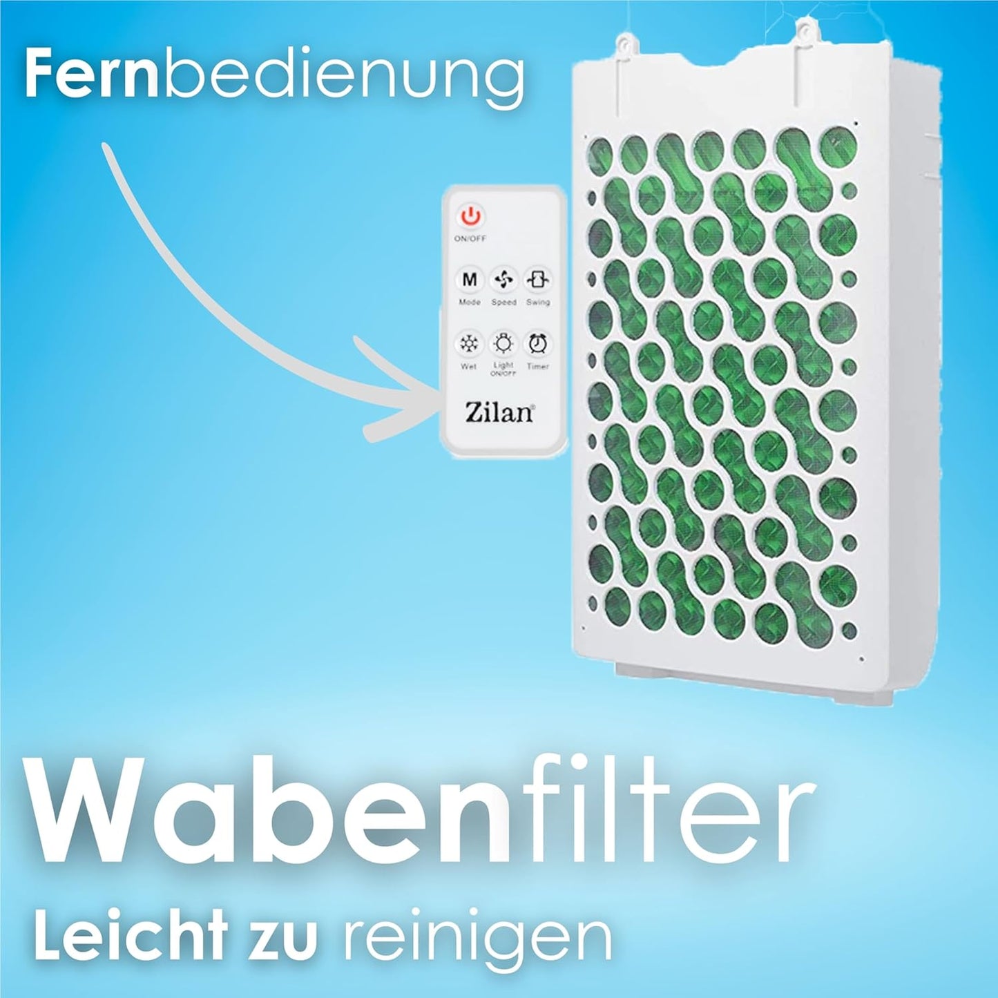 3in1 Standventilator mit Wasserkühlung und Timer