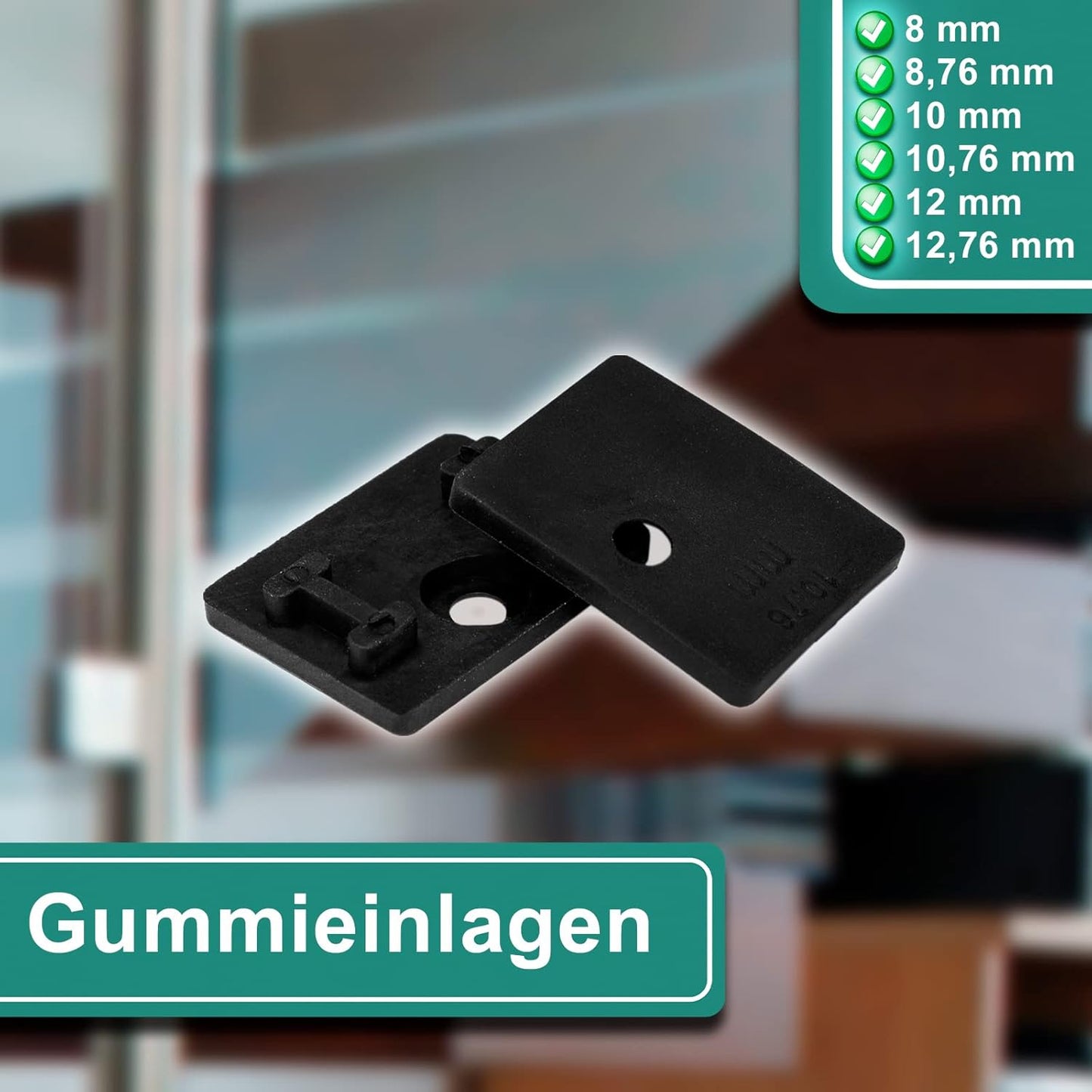 4er-Set Glasklemme, Anschluss: 42,4 mm | Glasdicke: 8 mm