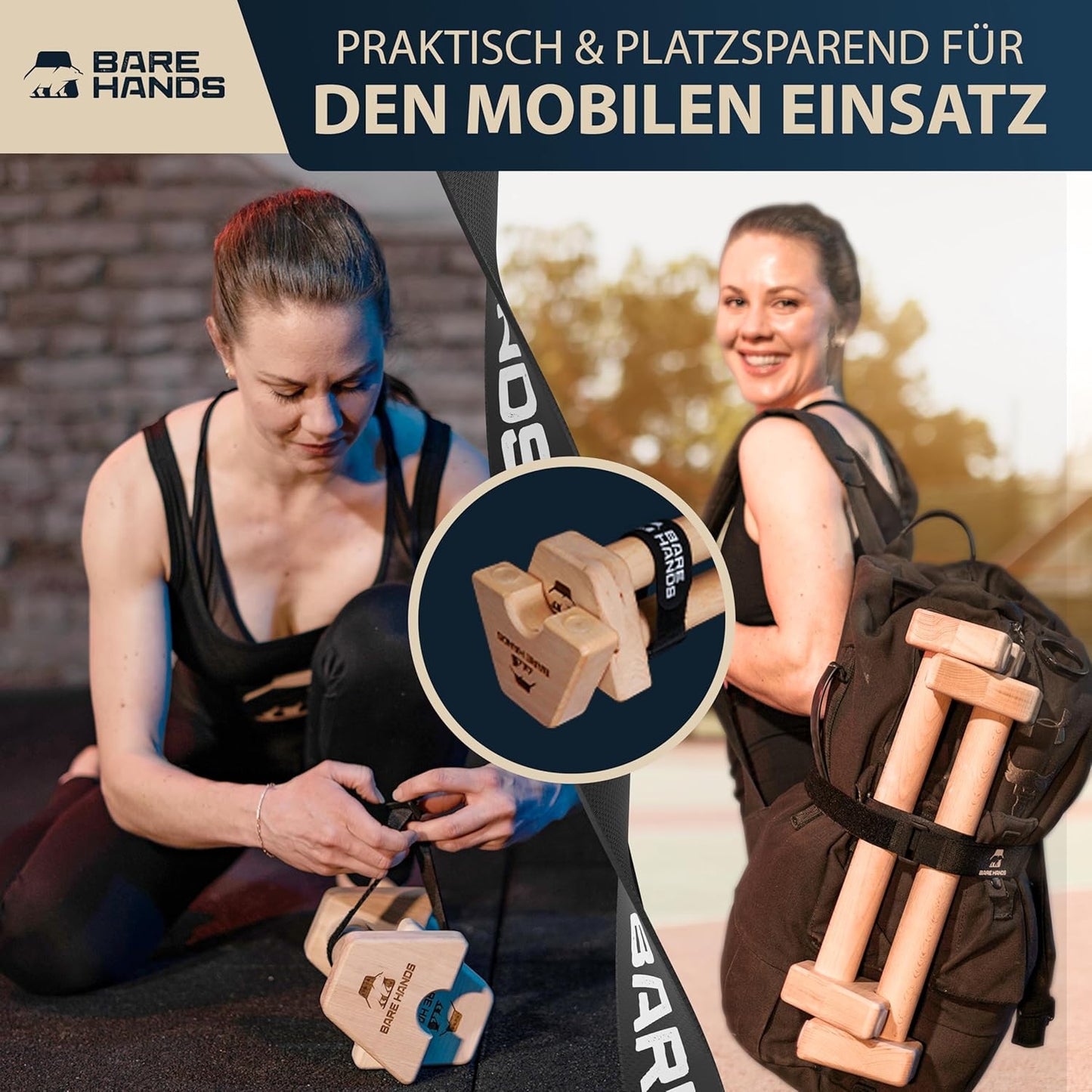 2x rutschfeste Liegestützgriffe, Modell M