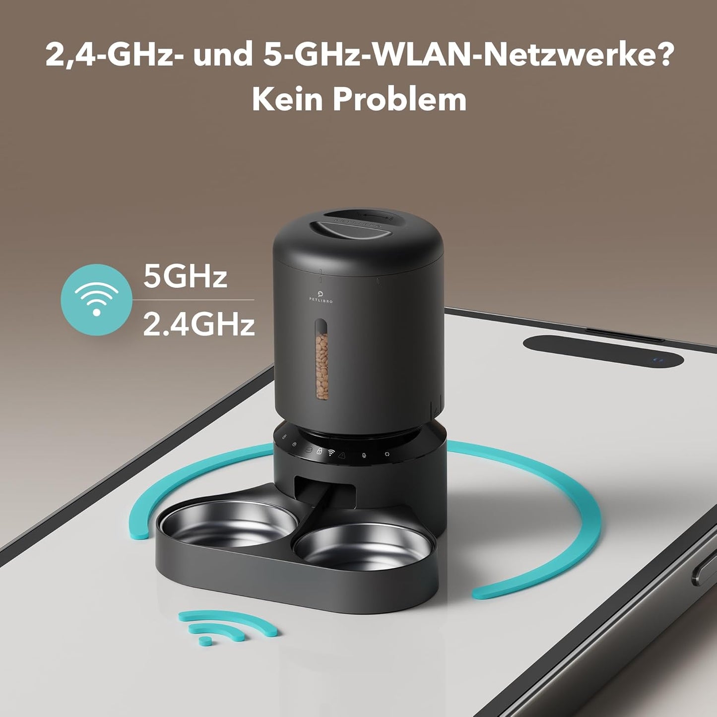 5G Wi-Fi Futterautomat, 5G WiFi,schwarz