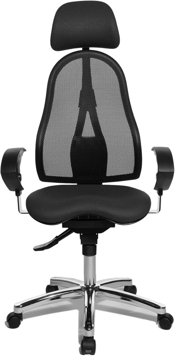 Sitness 45 Fitness-Drehstuhl mit Armlehnen, Anthrazit