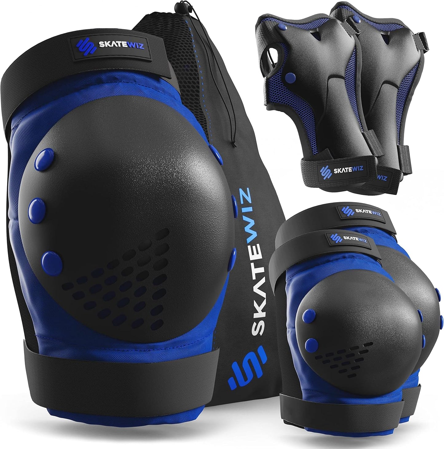 SMASH Protektoren Set, L/XL - Erwachsene Blau Schwarz