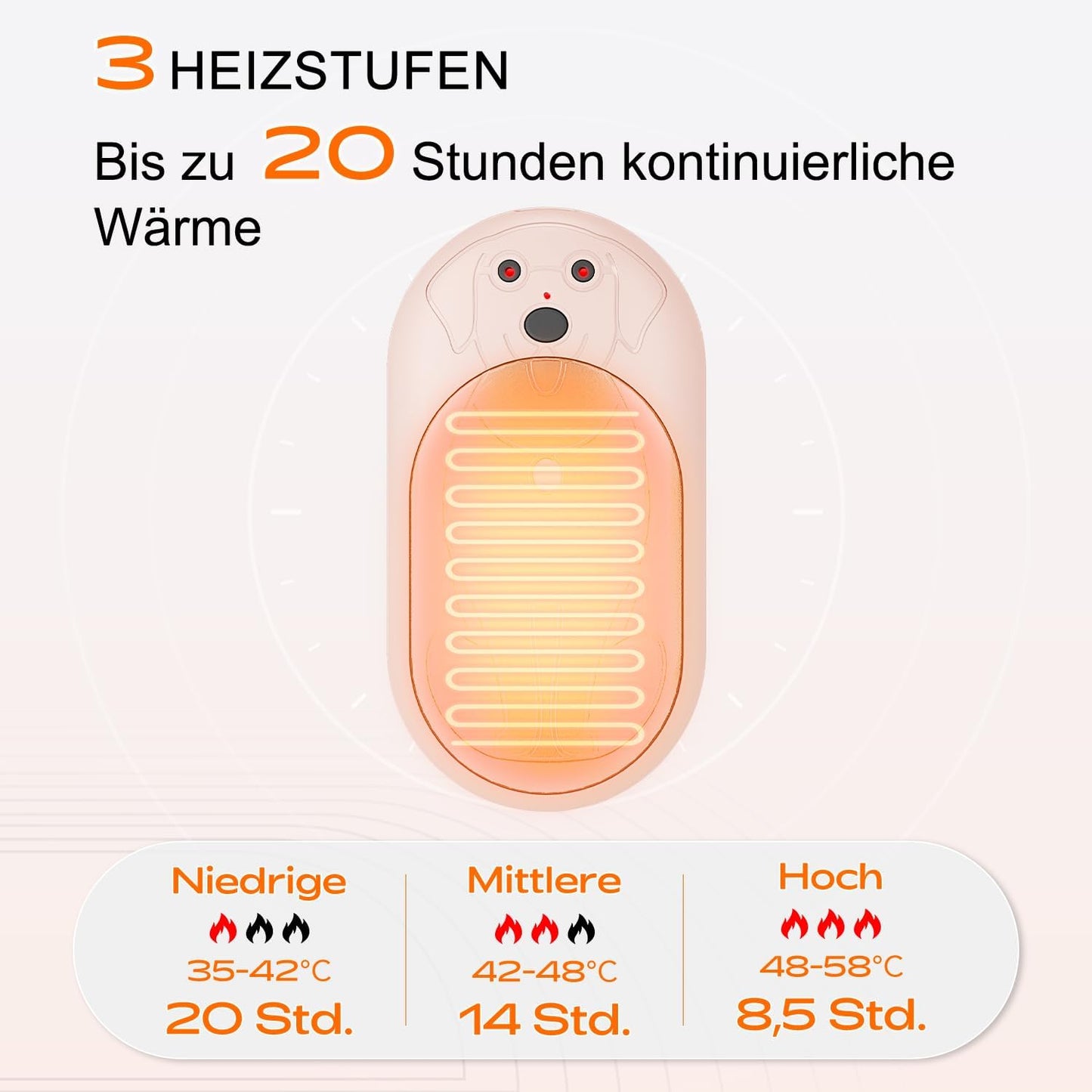 Elektrische Taschenwärmer Set (2 Stück), Rosa Handwärmer