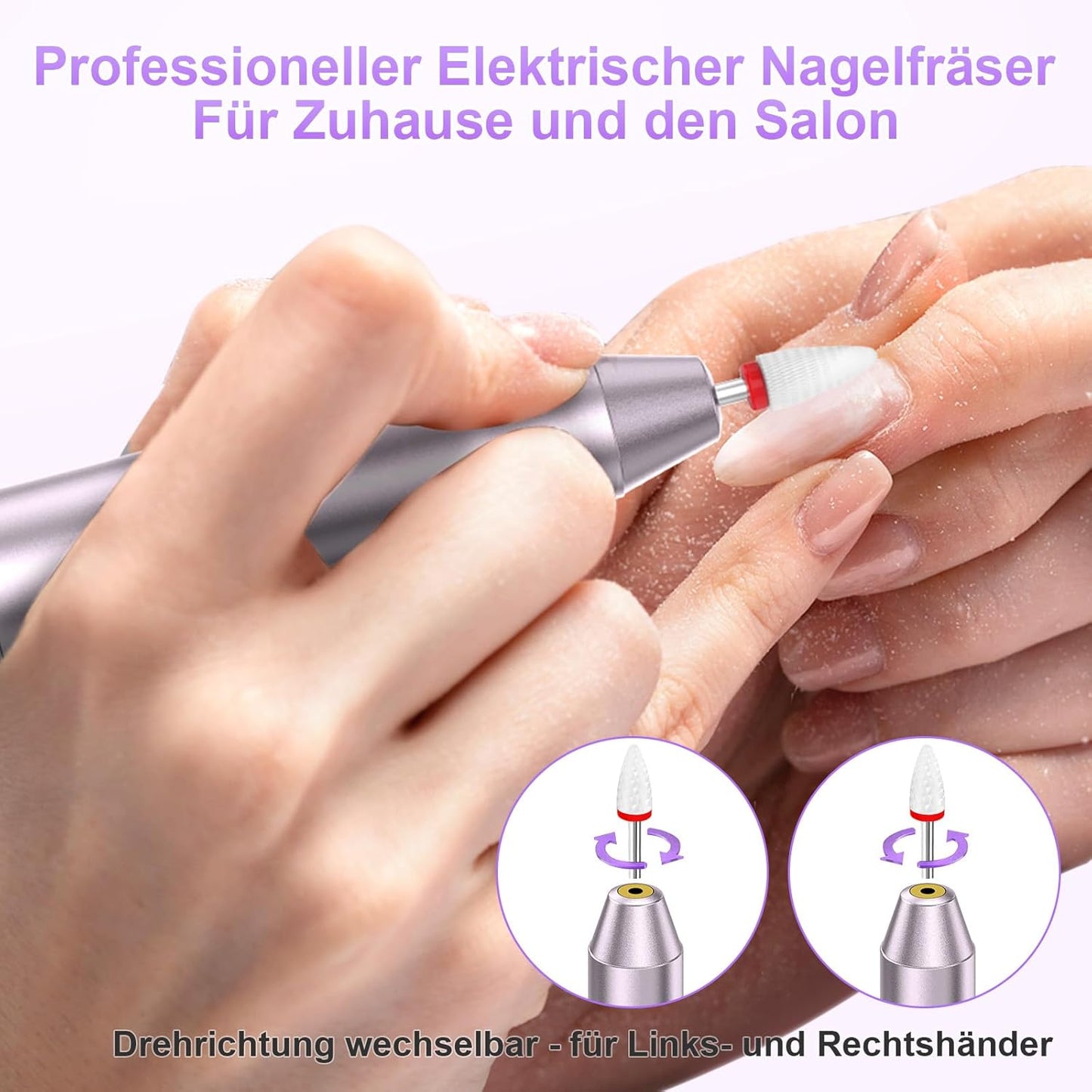 Nagelfräser mit 5 Geschwindigkeiten, Lila