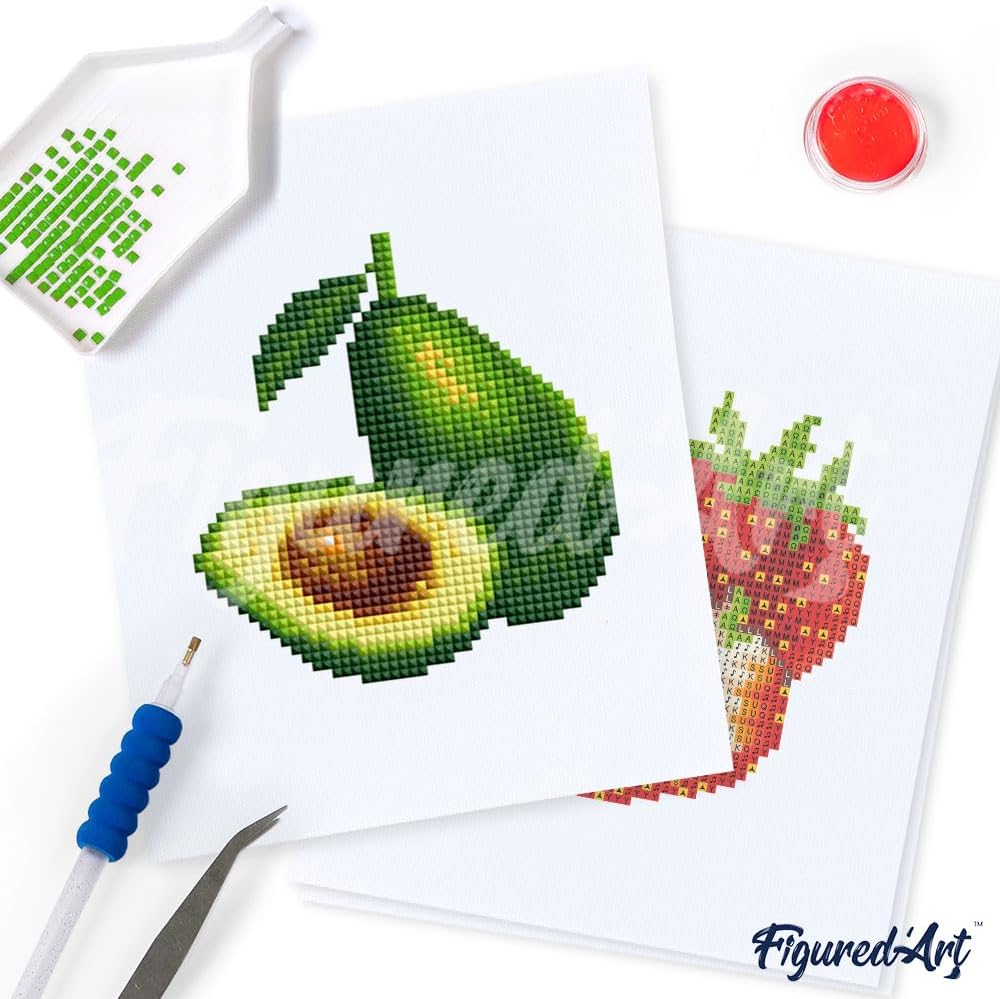 Mini Serie Diamond Painting Set mit 12 Stück, Früchte PROBLEMYOUMUSTCHECK