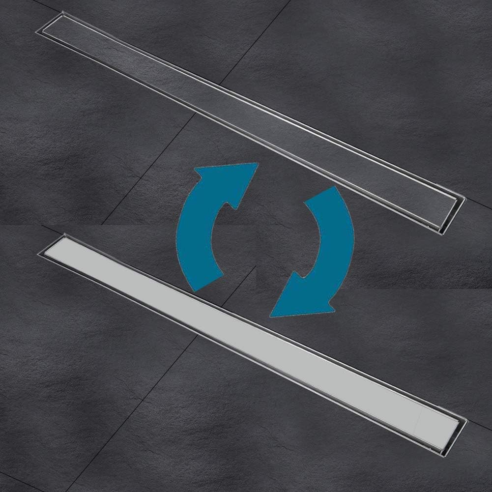 Duschrinne mit Siphon, 2 in 1 Befliesbar 100cm