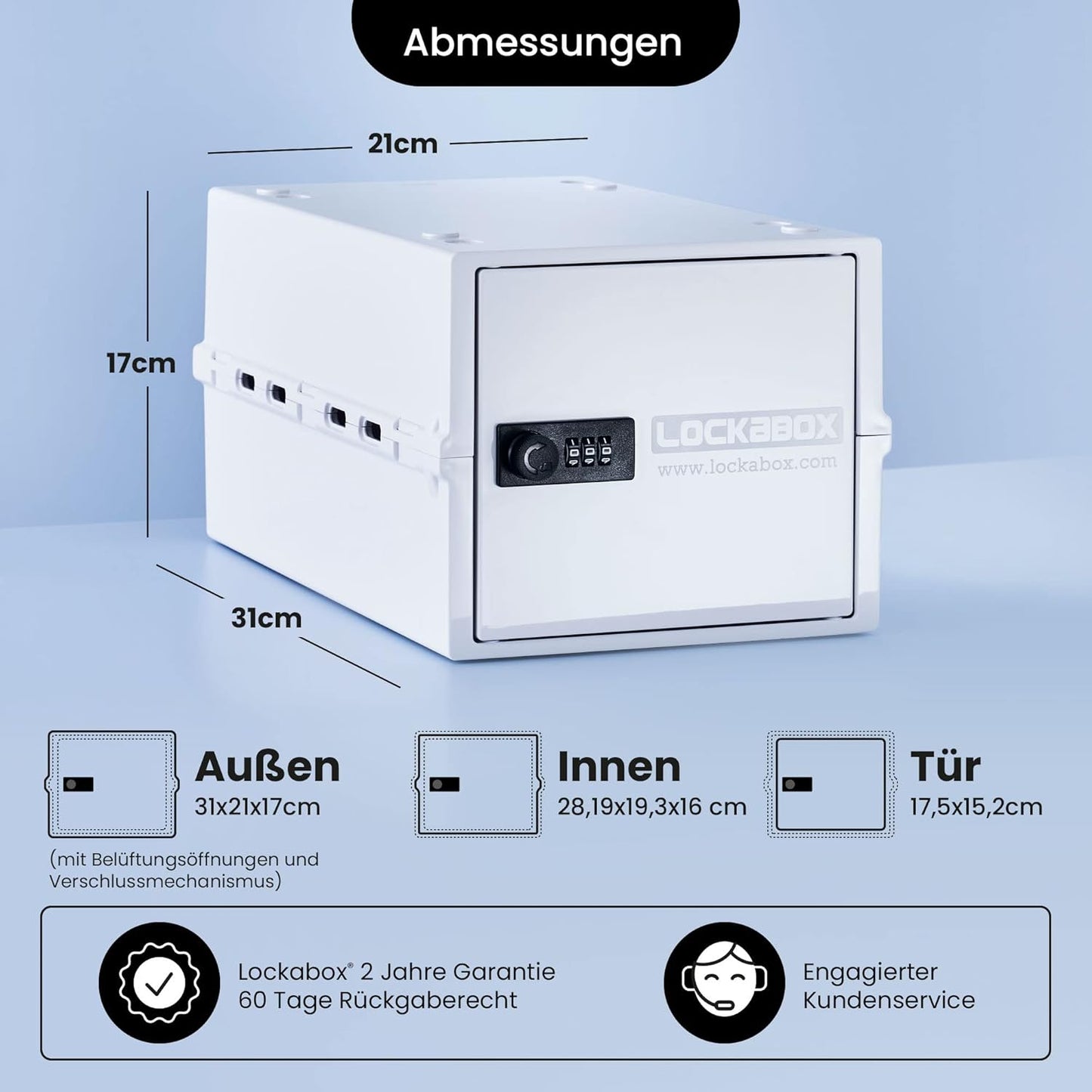 Abschliessbare Aufbewahrungsbox One mit Zahlenschloss, Opalweiss