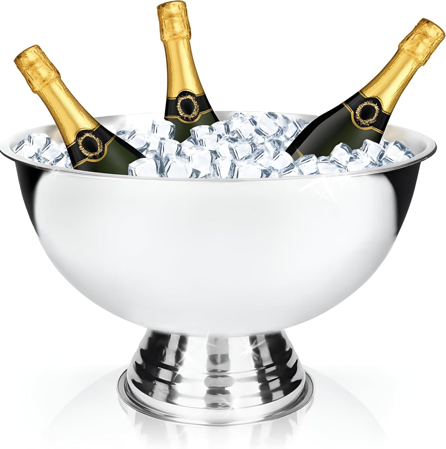 2 x Flaschenkühler, 2x Champagnerwanne Edelstahl