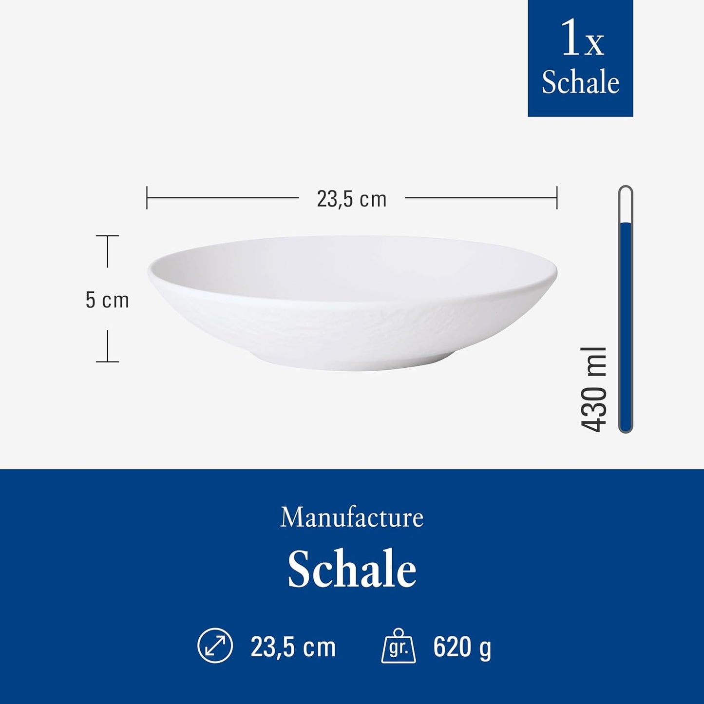 Schale flach Manufacture Rock blanc, Weiss Schale flach