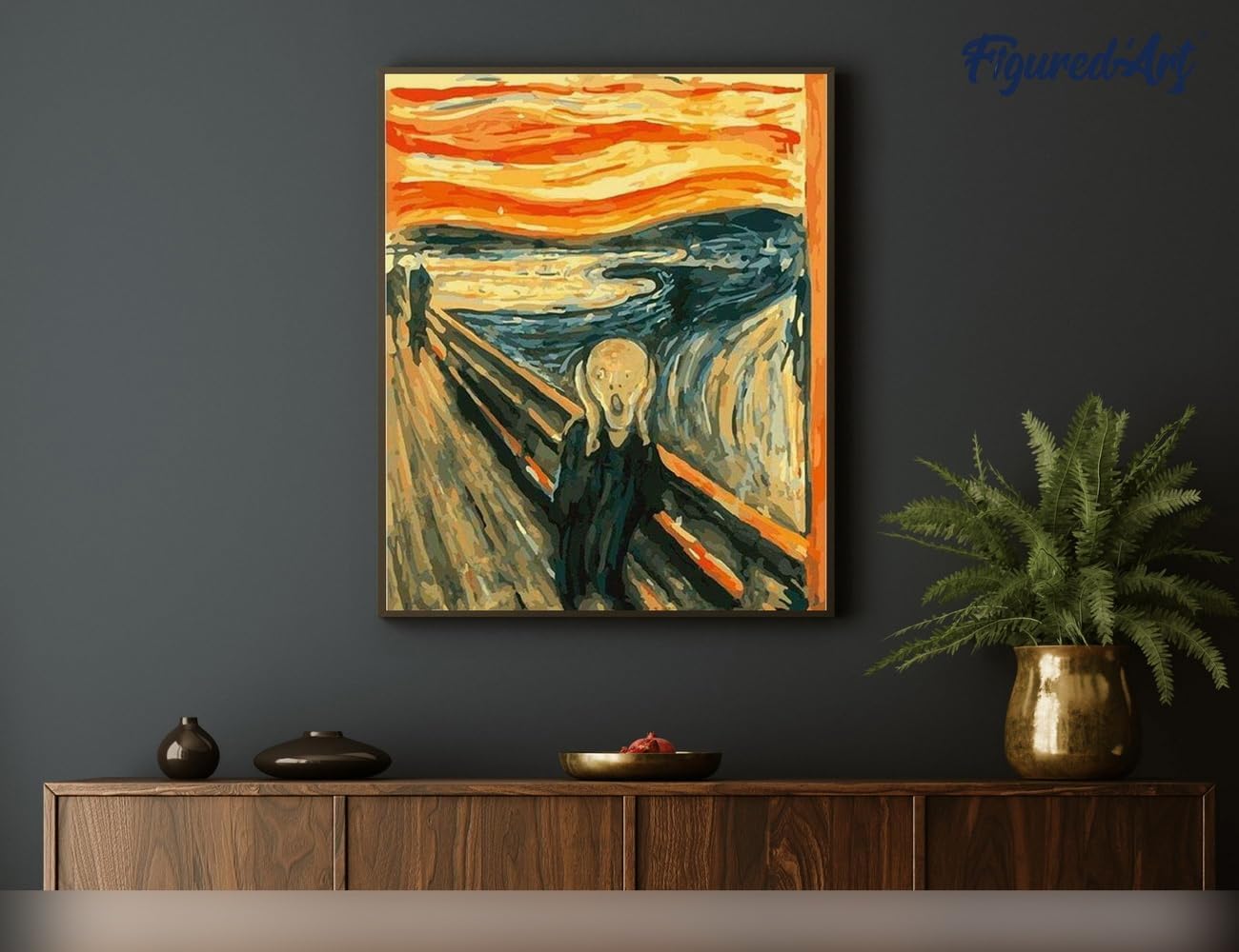 Malen nach Zahlen Set Der Schrei, Der Schrei 40x50cm Mit Keilrahmen (nicht gespannt)