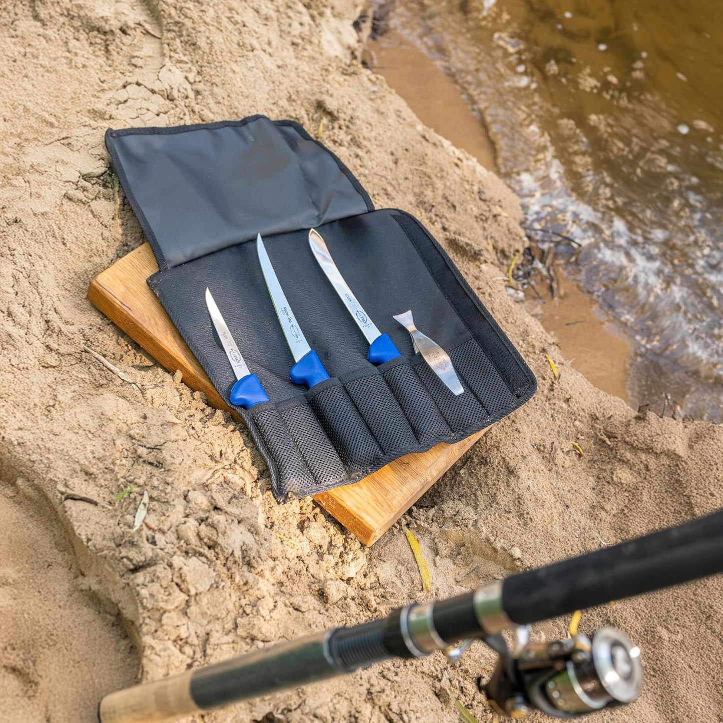Anglermesserset mit Rolltasche
