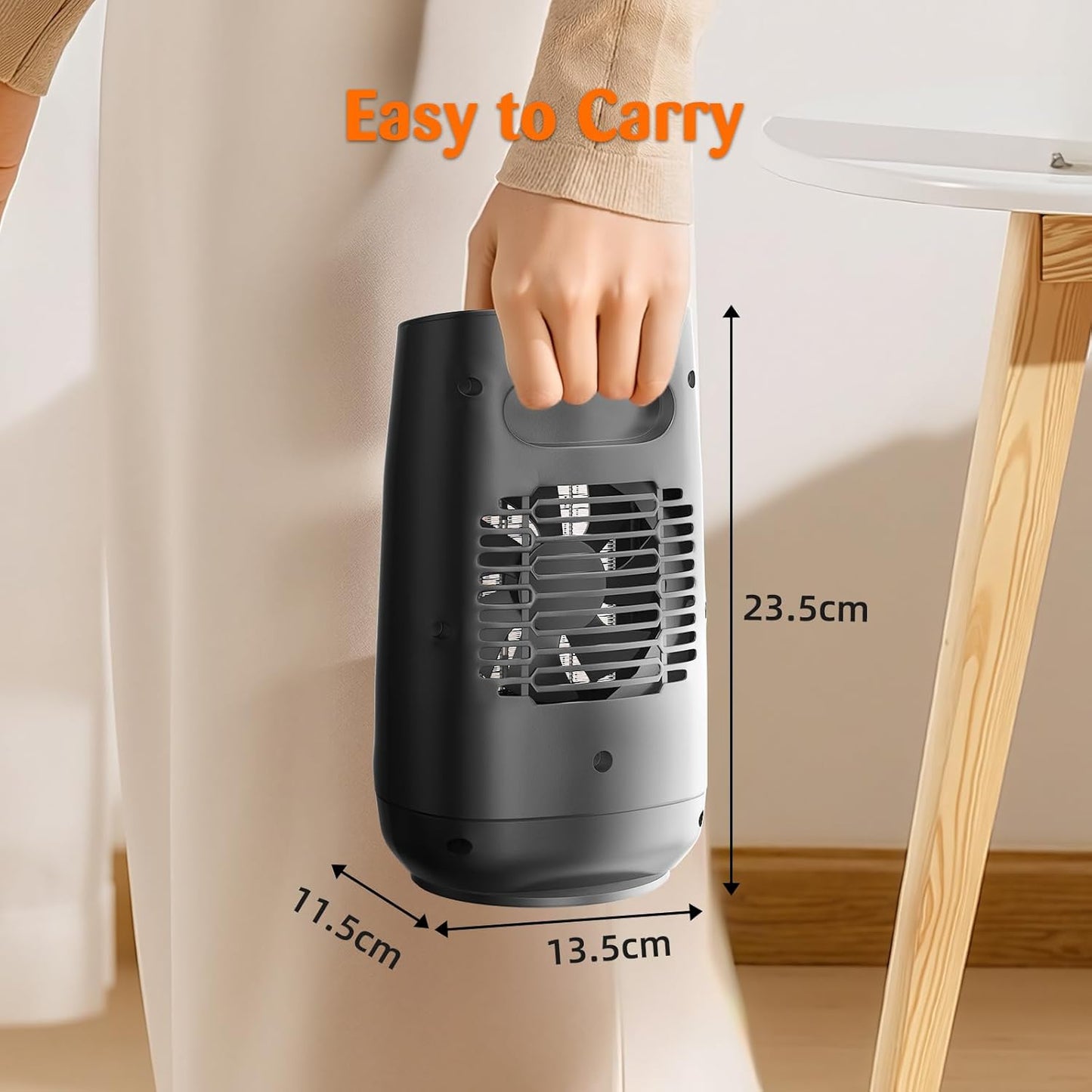 Heizlüfter mit Thermostat und Schwenkfunktion, X-Large Gelb