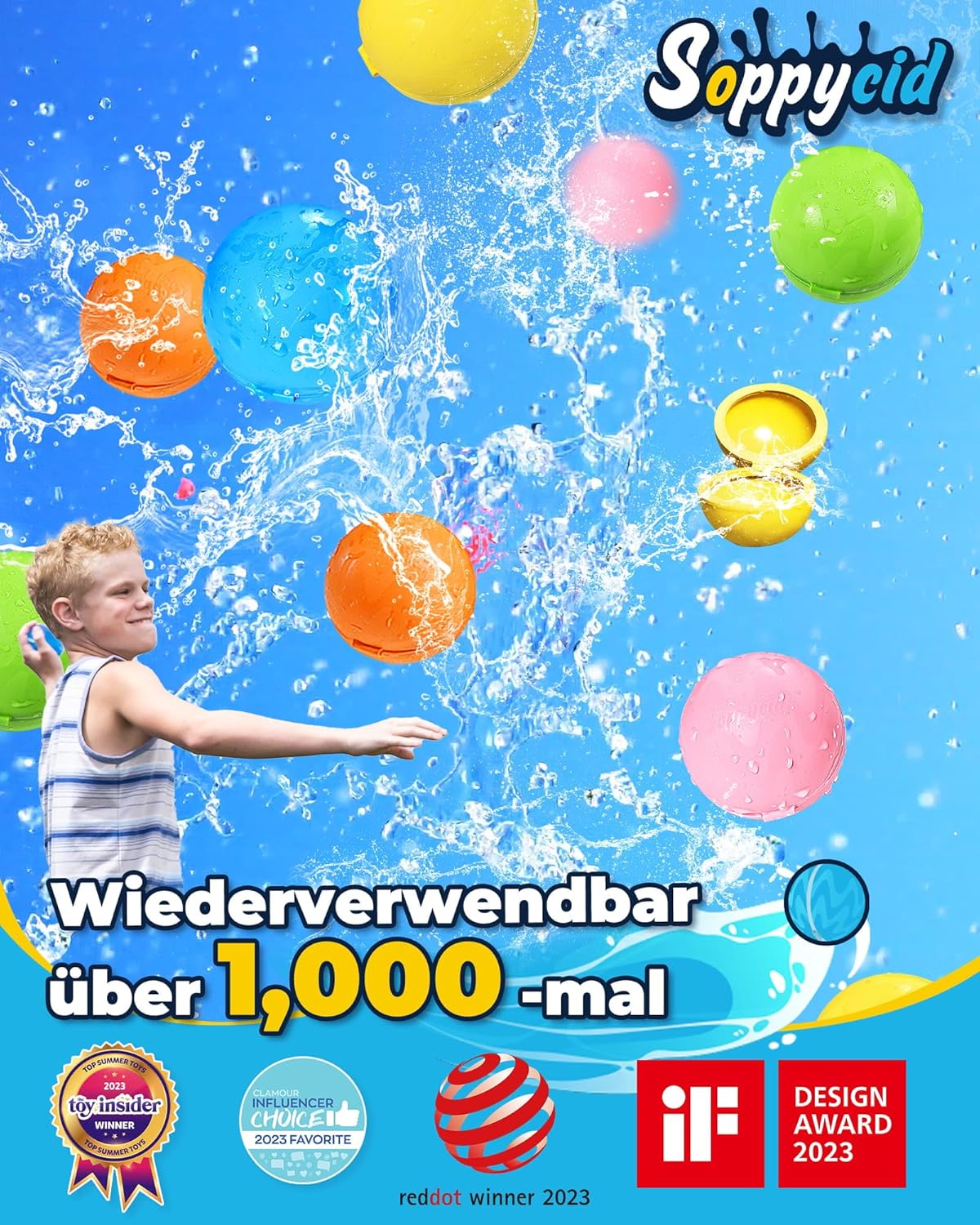 6 x wiederverwendbare Wasserbomben, 6 Stk