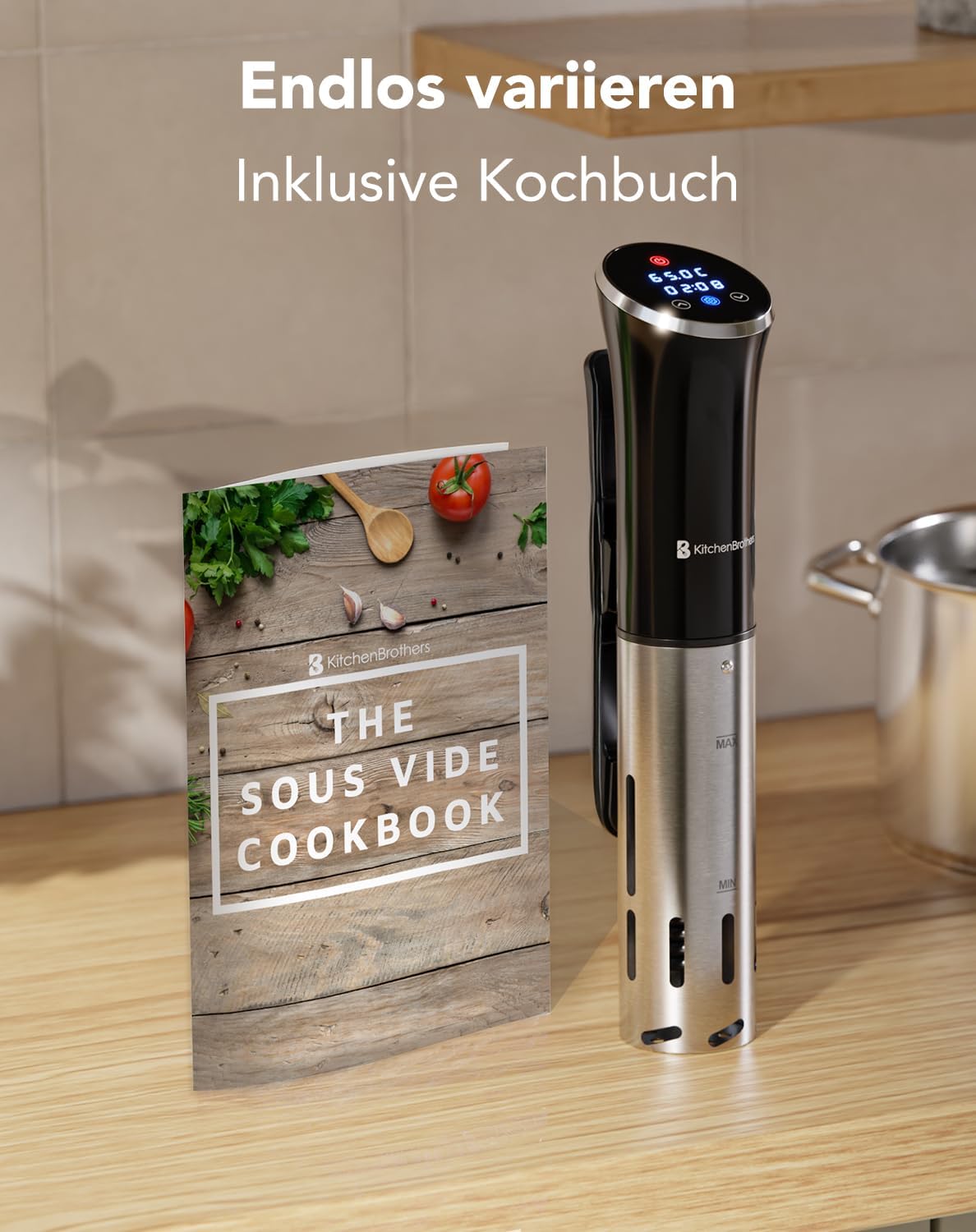 Sous Vide Stick Garer mit Timerfunktion, Schwarz Ohne Zubehör