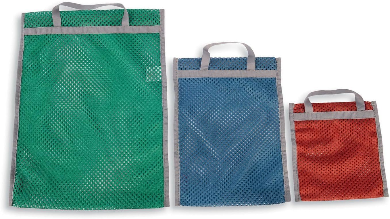 Packwürfel Mesh Pocket Set III, Rot / Blau / Grau