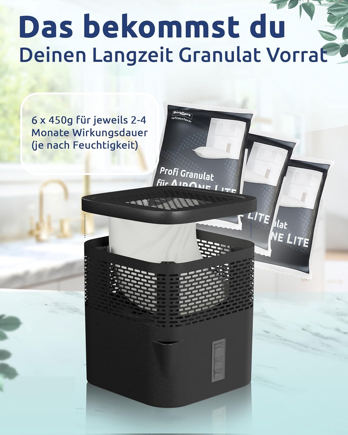 AirOne Lite Entfeuchter Nachfüllpack (6er Set), 6 X Granulat Nachfüllpack