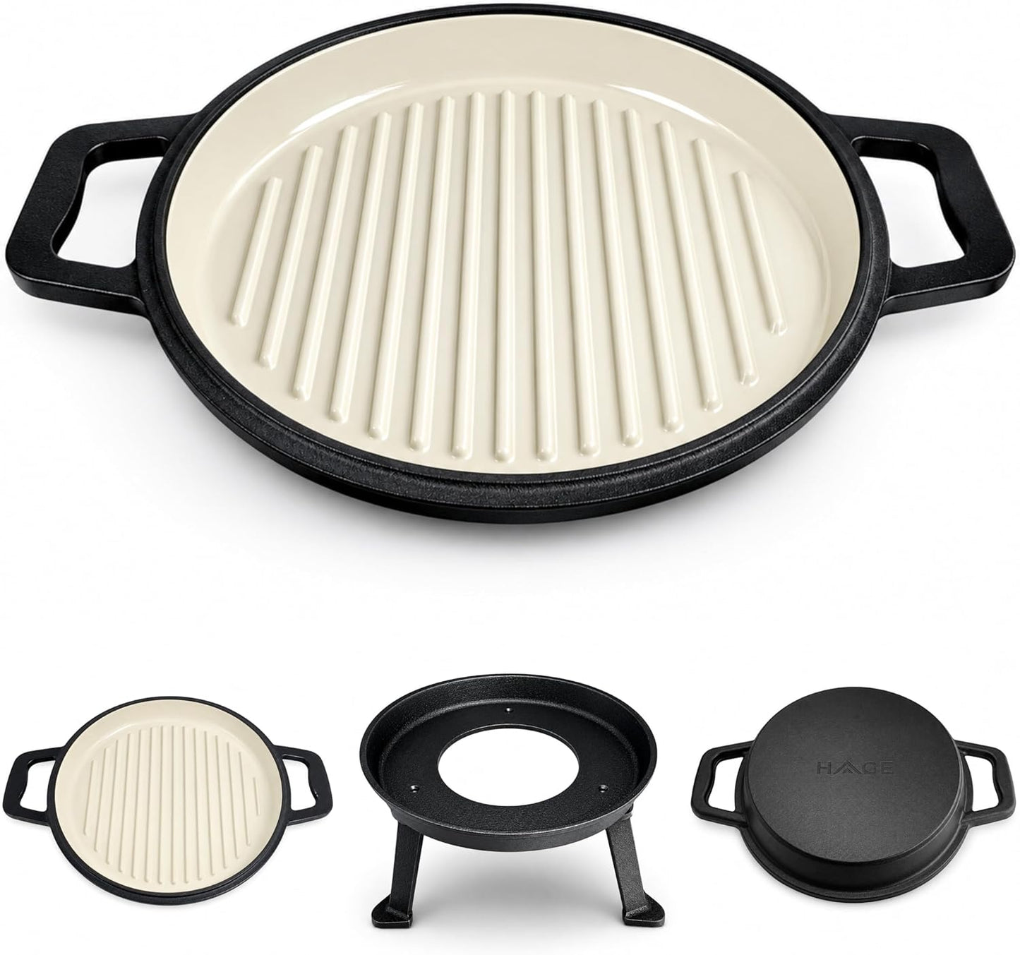 Kessel mit Grillpfanne und Dreibein, 8L