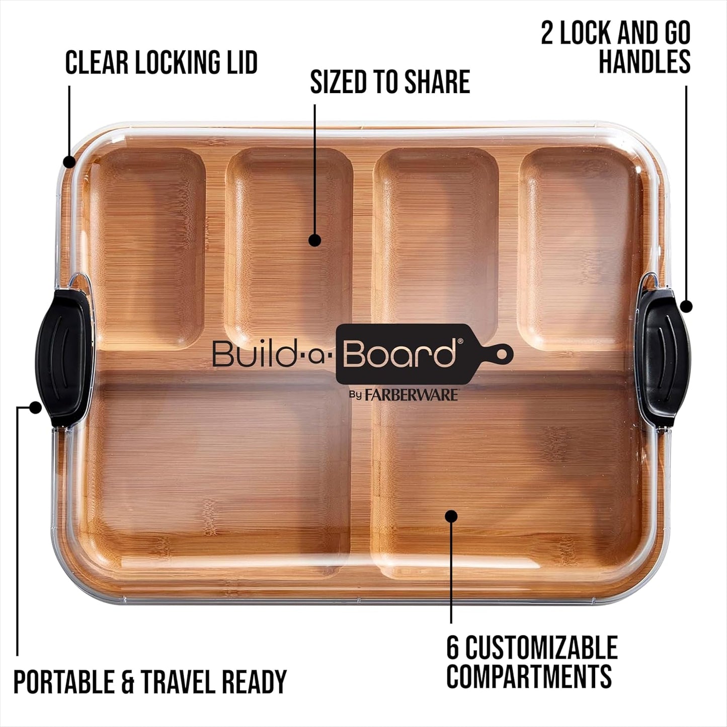 Build-a-Board Schneidebrett mit Fächern, Schwarz 8.6L x 45.7B cm