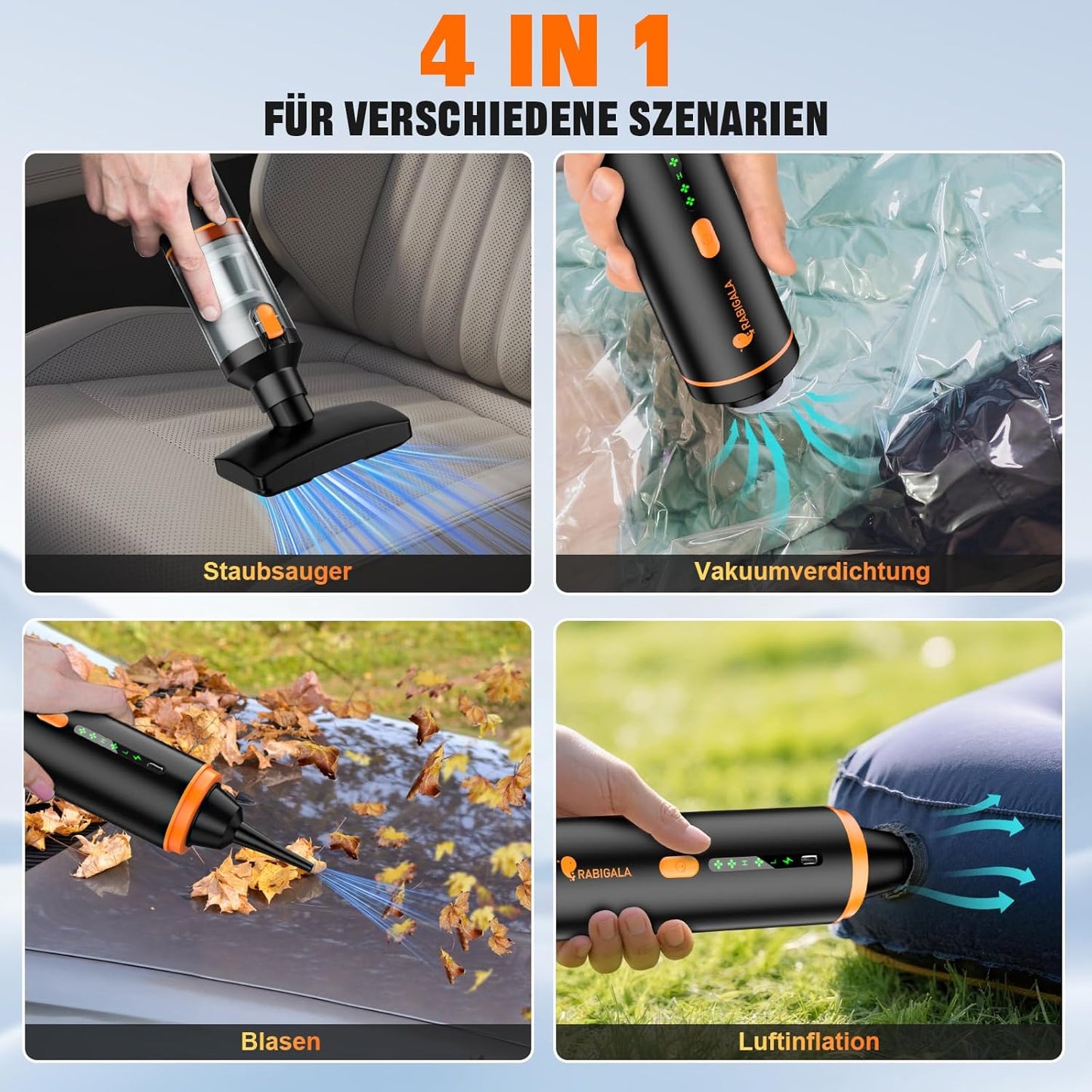 Kabelloser Handstaubsauger, Orange