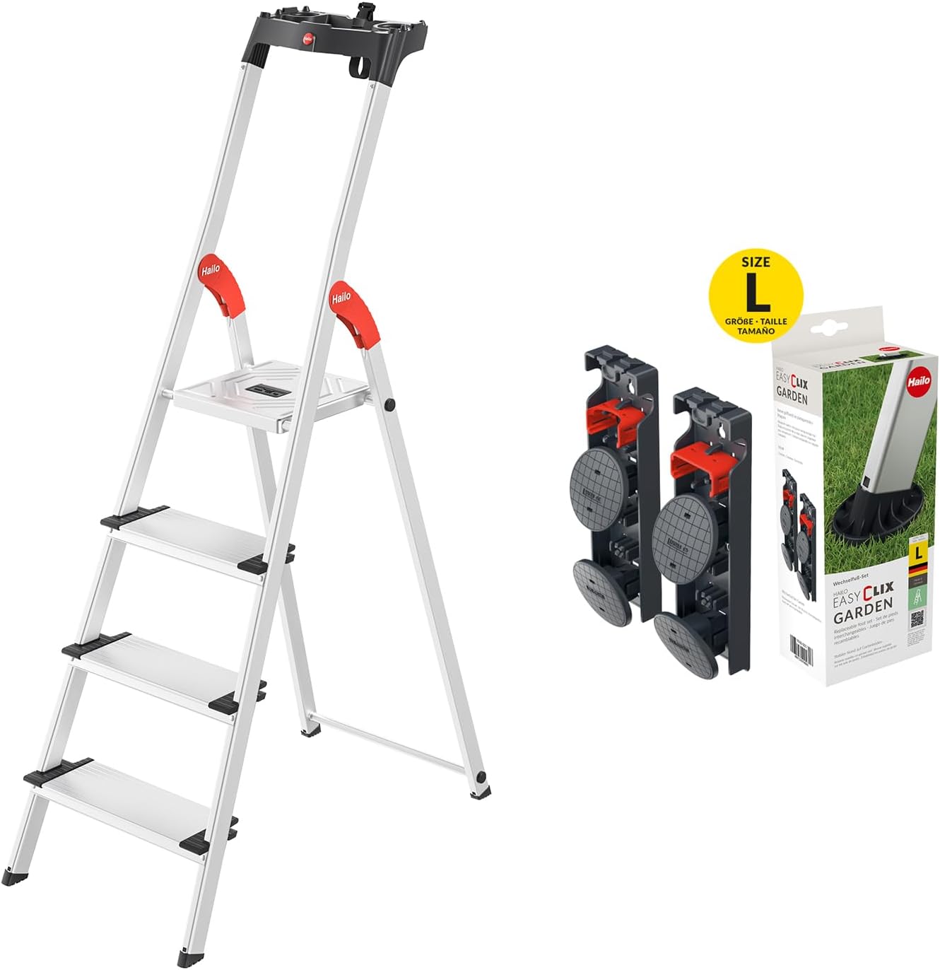 Stehleiter L80 ComfortLine mit EasyClix Garden, 4 Stufen, inkl. EasyClix Garden L