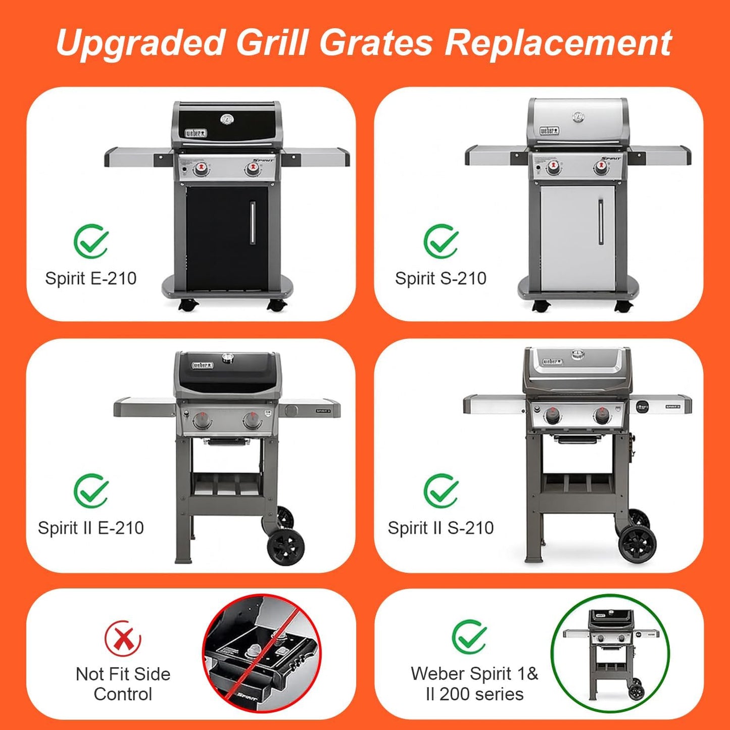 Grillplatte und Grillrost für Spirit II 200 Serie, 7637CG+7637KP