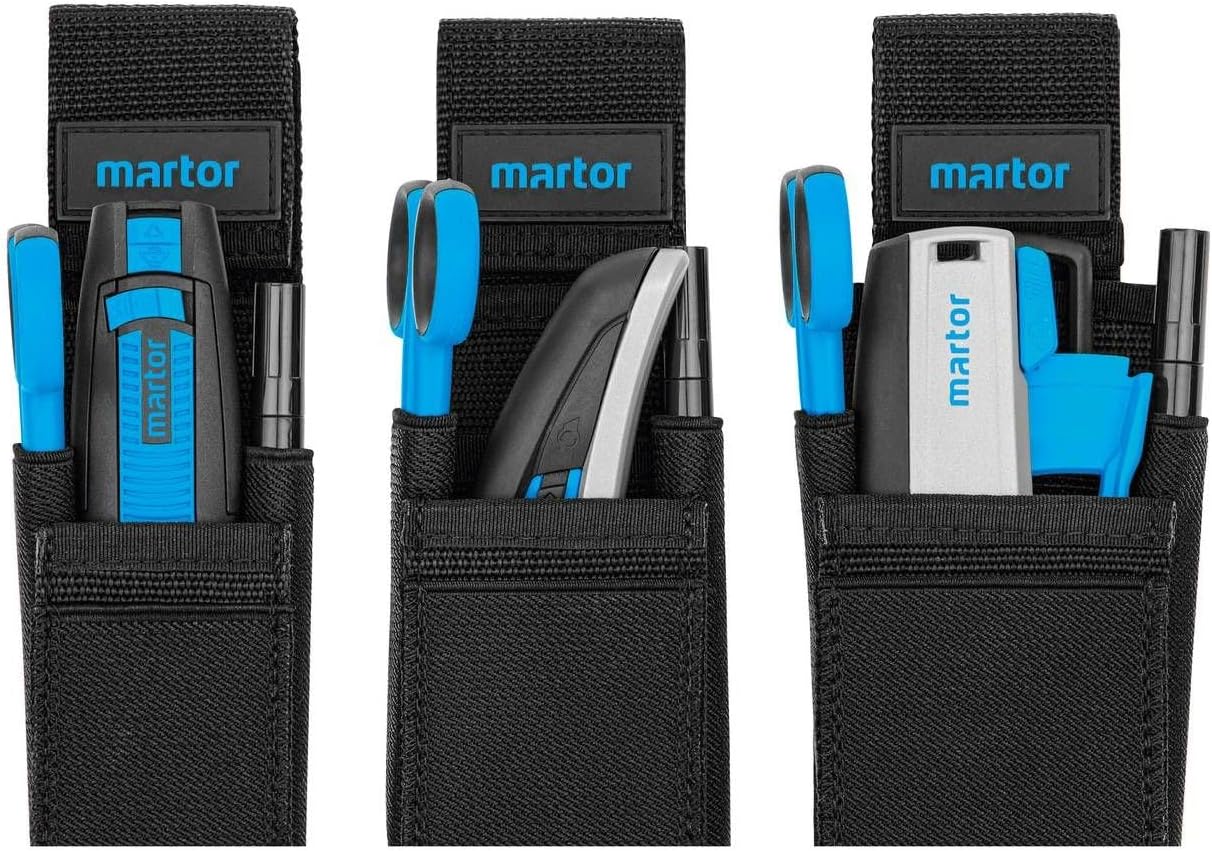 Gürteltasche für Sicherheitsmesser mit 5 Fächern und Clip, L