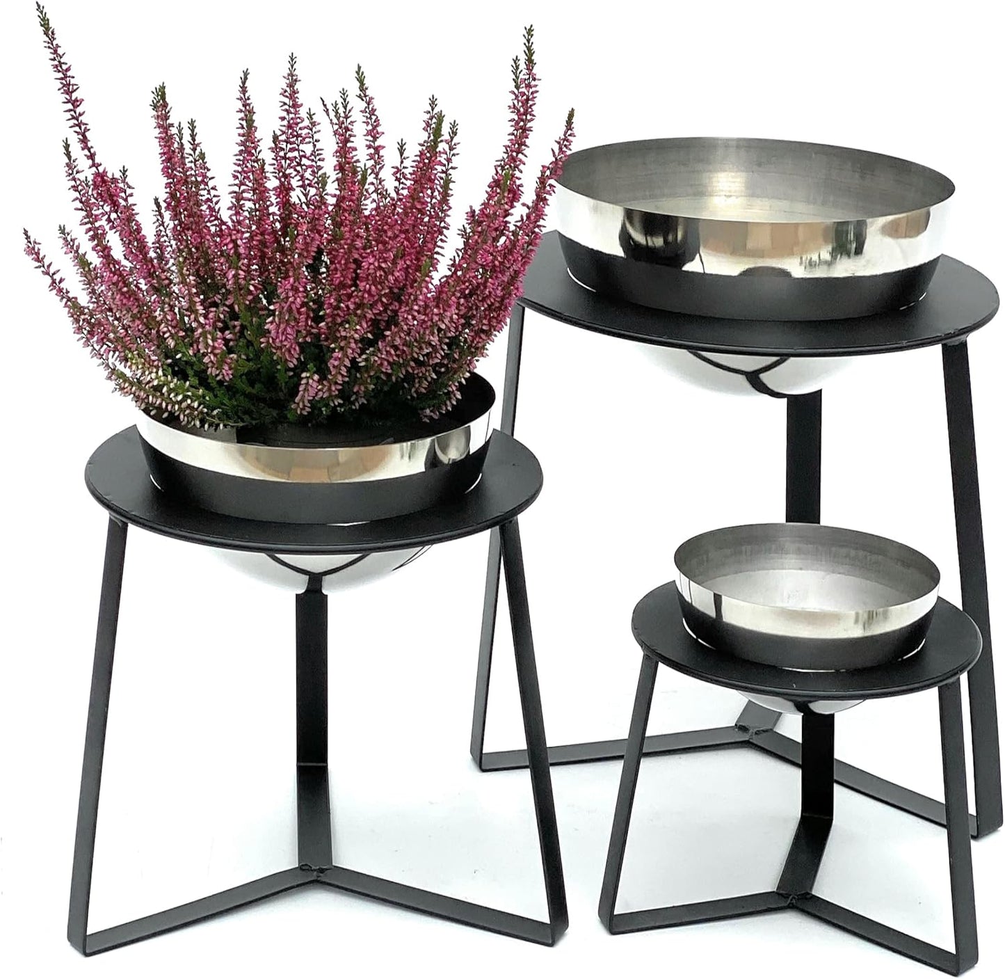 3er-Set Blumenhocker mit Topf