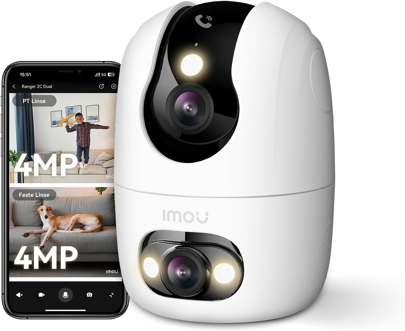 4MP Dual-Überwachungskamera mit Auto-Tracking, 4mp
