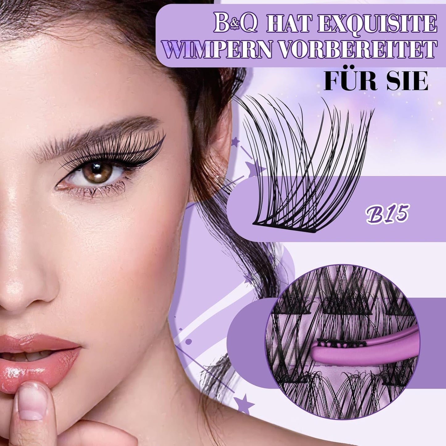 Lash Extension Set mit Kleber und Applikatoren