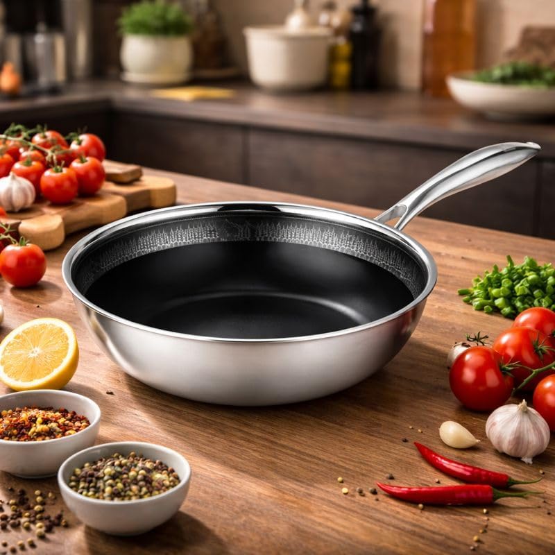 Wokpfanne 28 cm, Wok Einzel Wok 28cm beschichtet