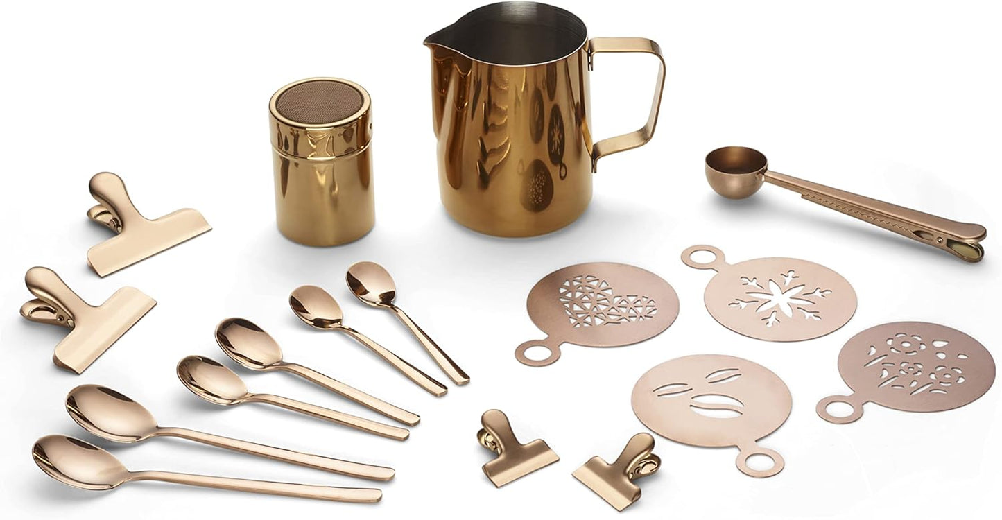 23-teiliges Kaffeezubehör-Set, Kupfer-edition 600 ml