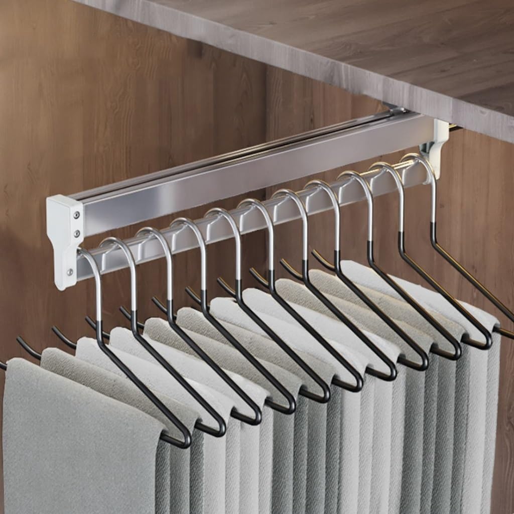Ausziehbare Kleiderstange mit 2 Gleitschienen, 550mm