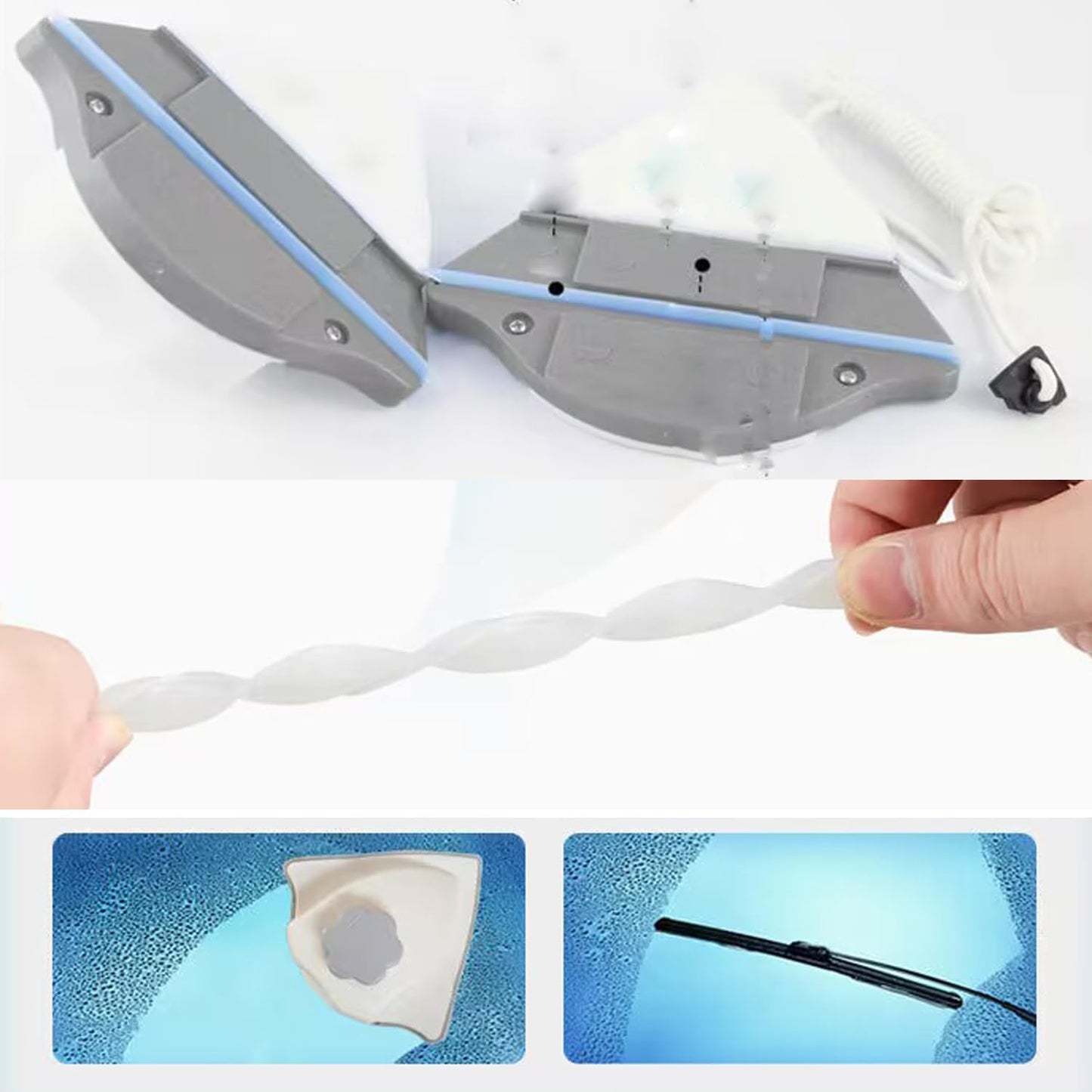 Fensterputzer Magnetisch für Einfach- und Doppelverglasung, 3-26mm