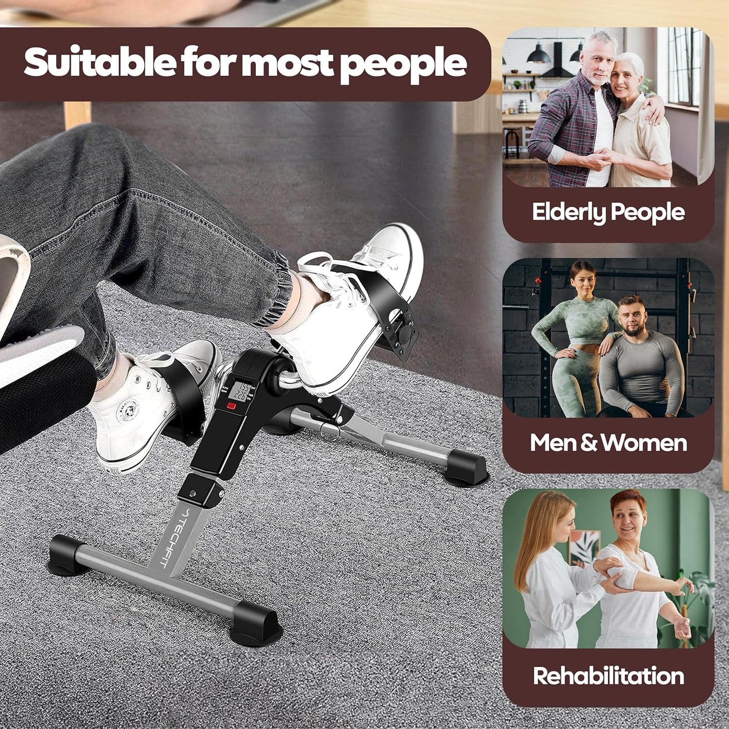 Pedal-Heimtrainer für Arme und Beine, Grau PED2