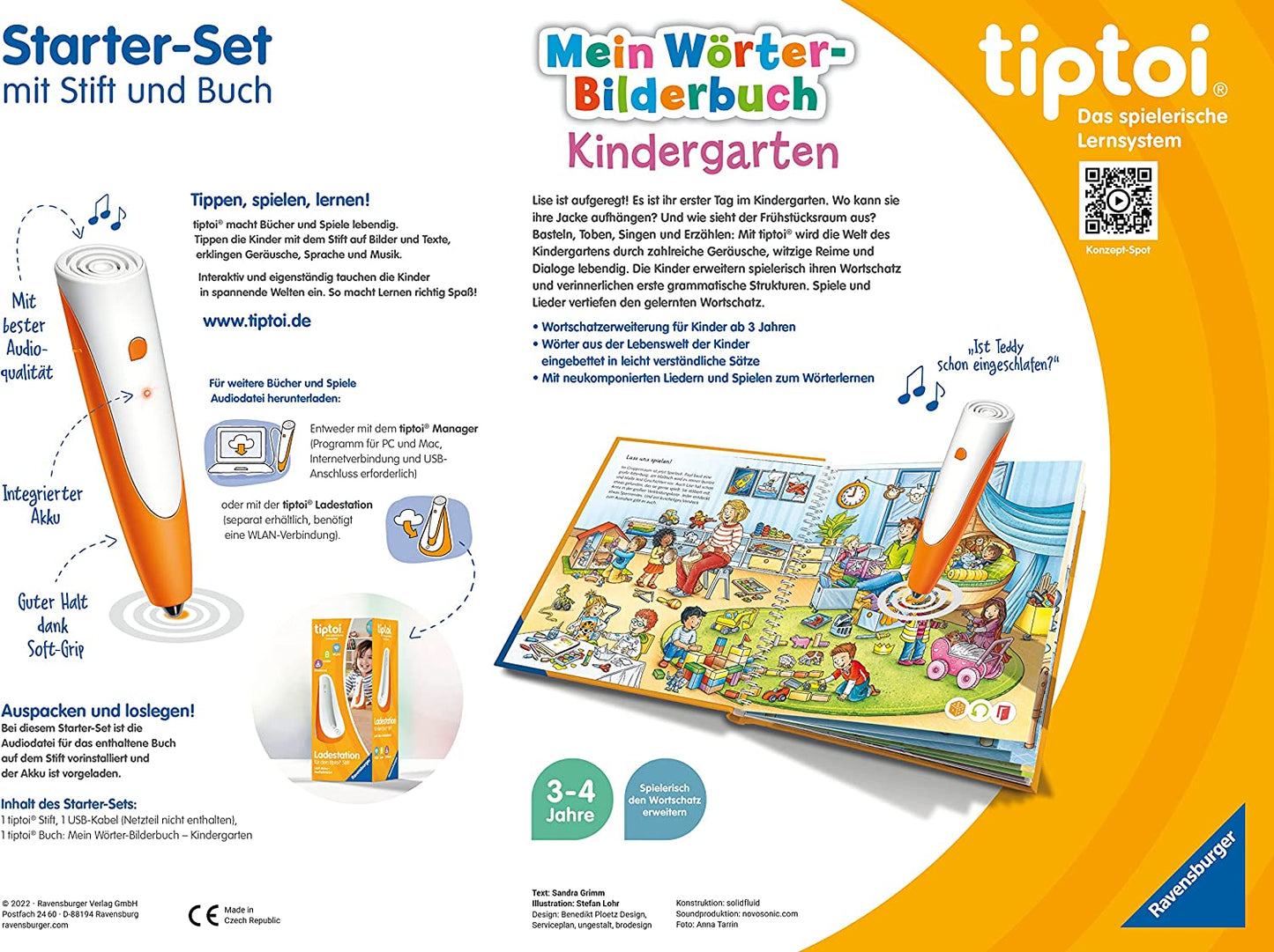 tiptoi Starter-Set: Mein Wörter-Bilderbuch Kindergarten, Lernbuch, Traditionell