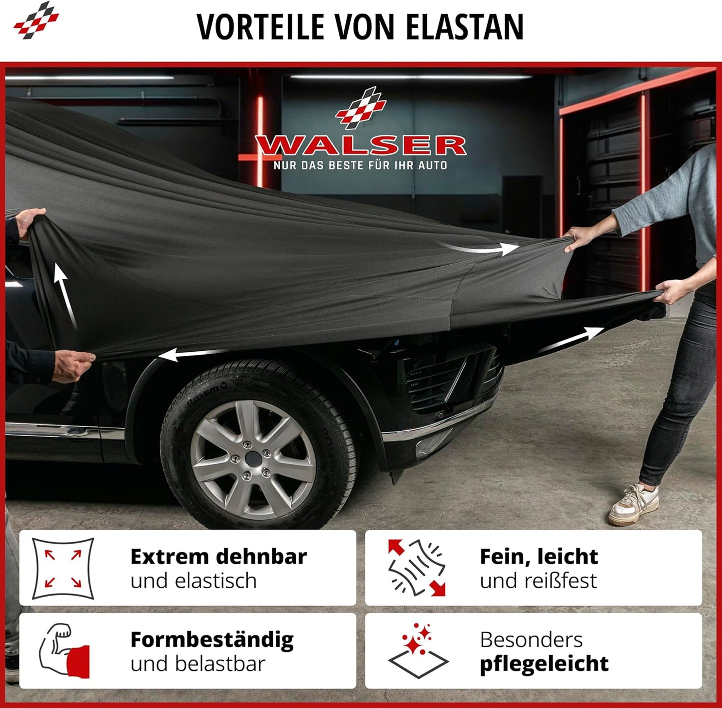 Autoabdeckung für SUV/VAN (424 cm), Schwarz Größe 7: SUV/VAN 370 - max. 424 cm Länge