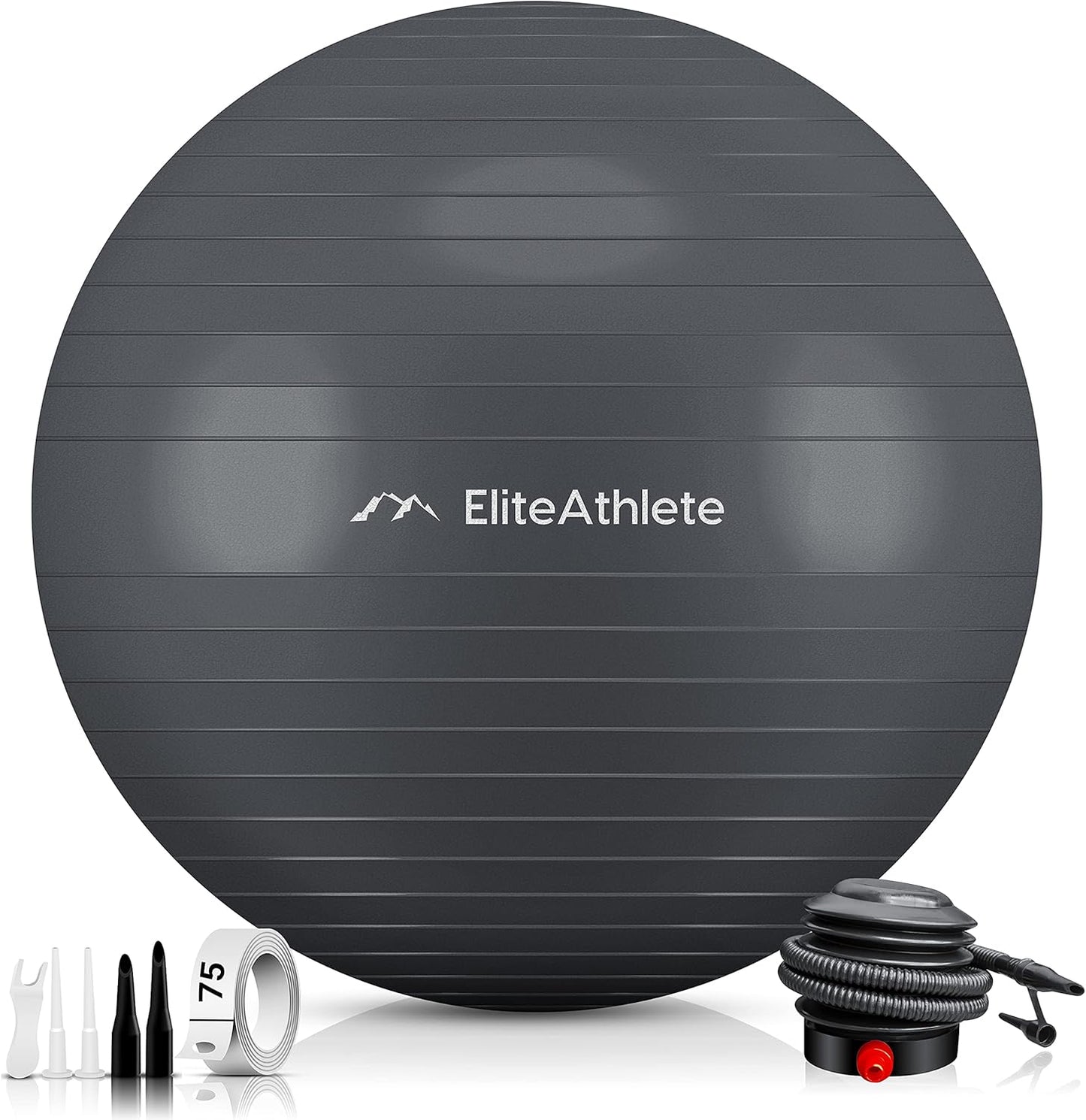 Gymnastikball mit Luftpumpe, Ultimate Grey 75cm