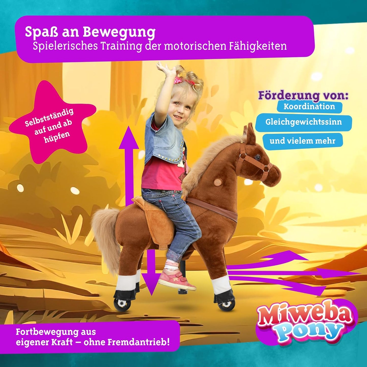 Reitpferd auf Rollen Amadeus, Small