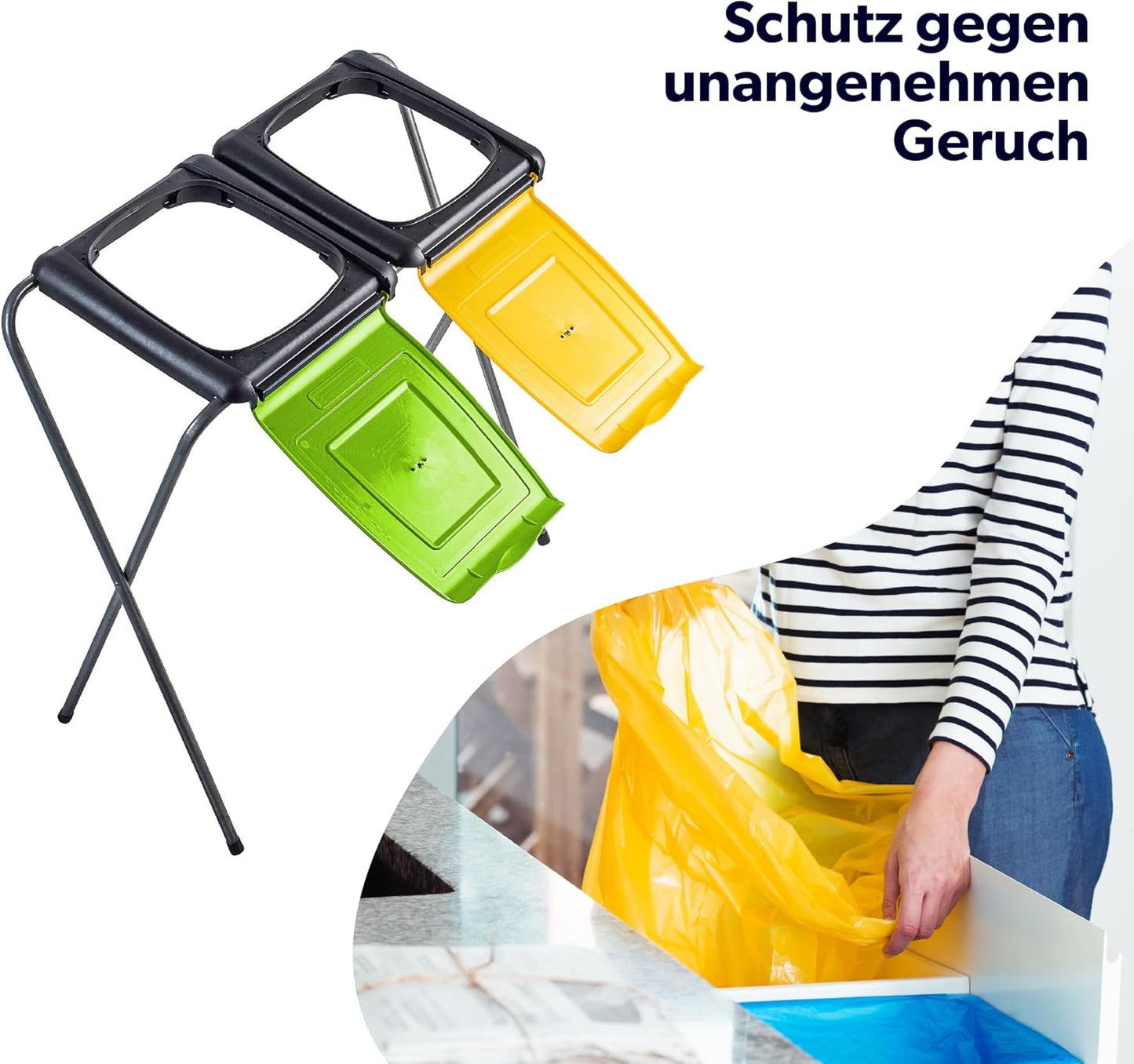 Doppel-Müllsackhalter für Mülltrennung, Doppelt v2
