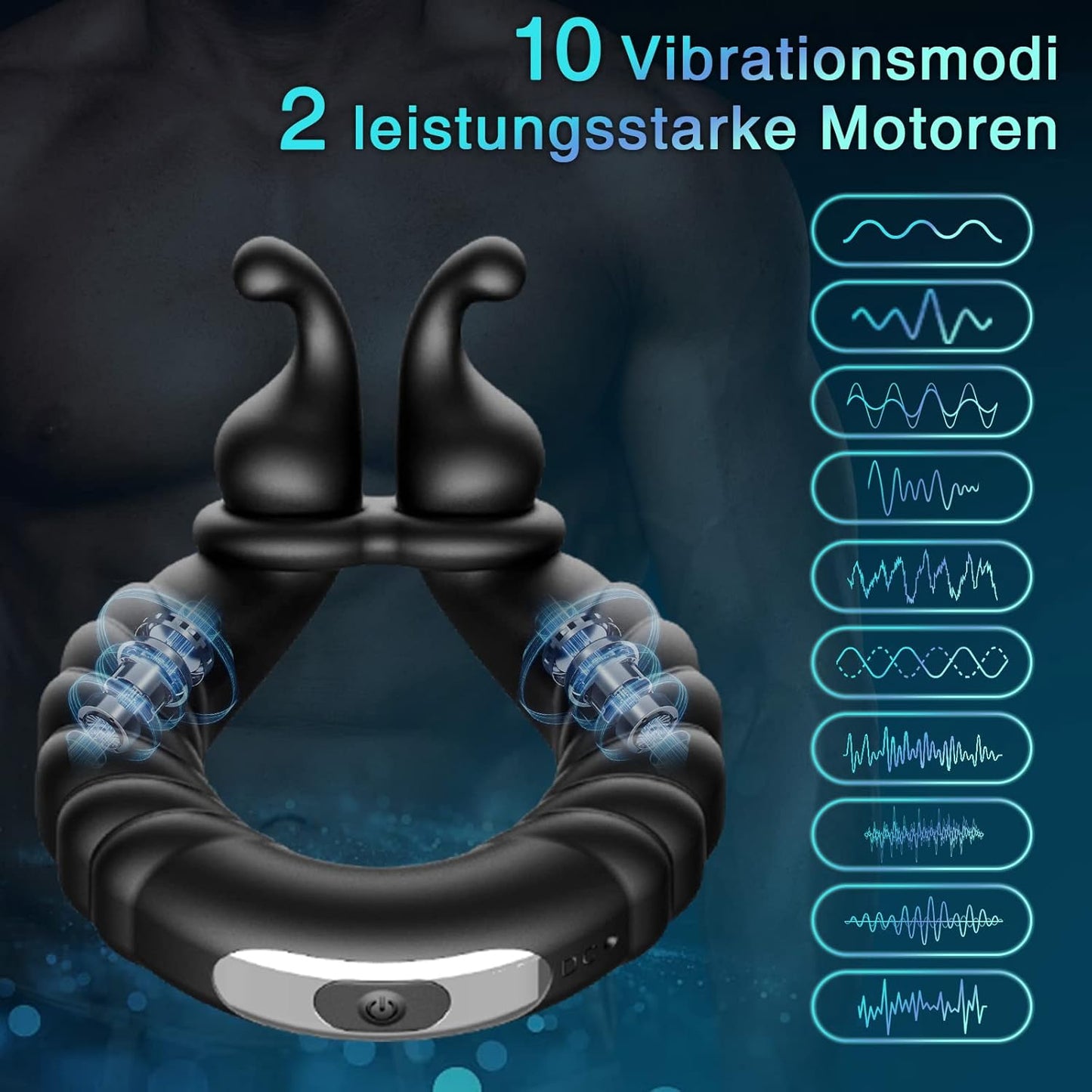 Penisring-Vibrator mit 10 Vibrationsmodi