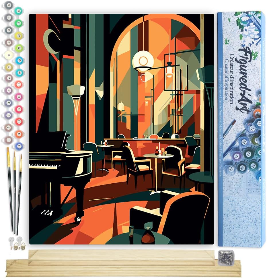 Malen Nach Zahlen Set mit Keilrahmen Art-Deco-Club, 40x50cm, Art-Deco-Club 40x50cm Mit Keilrahmen (nicht gespannt)