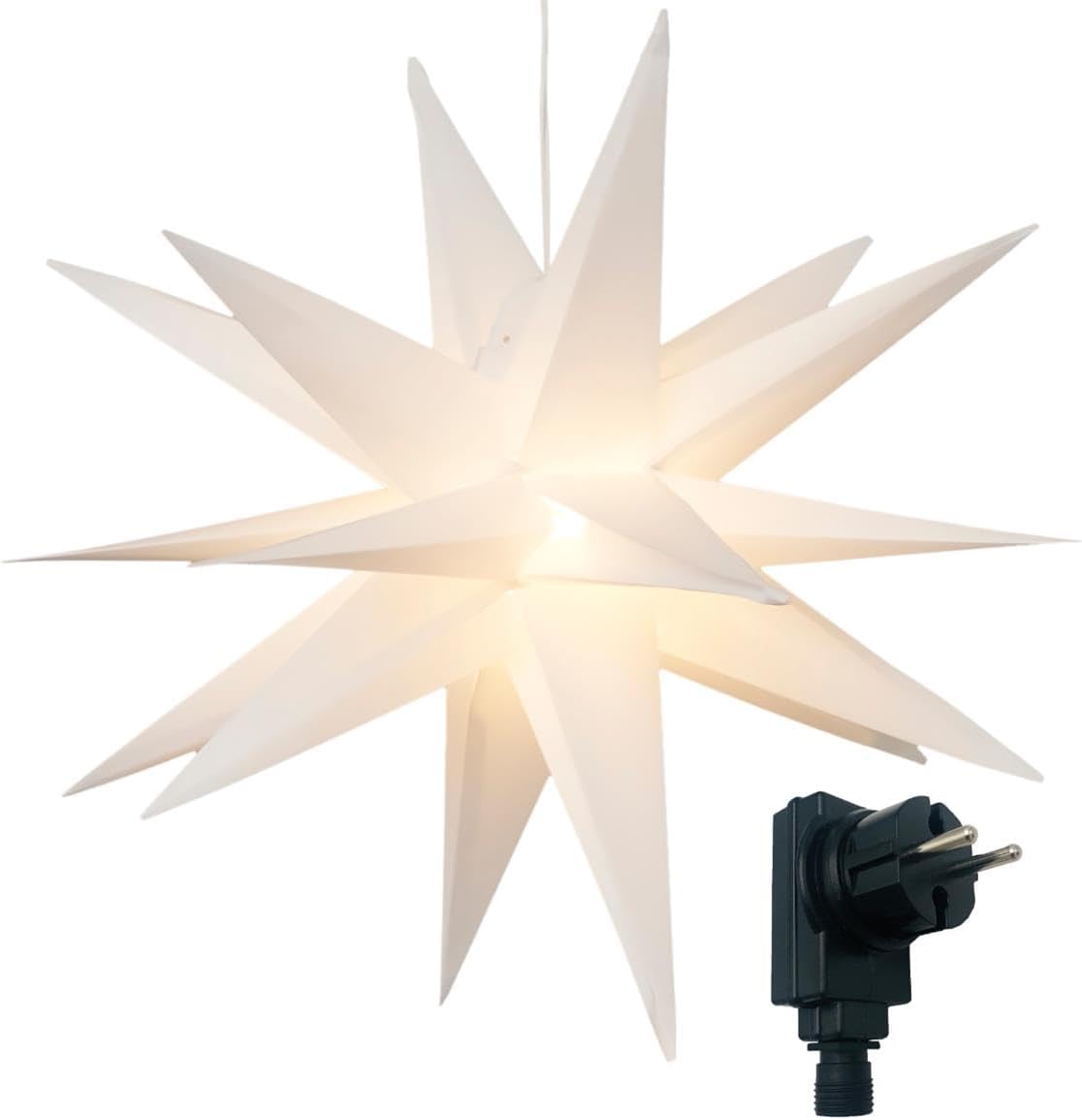 3D Leuchtstern, Weiss / Ø 57 cm (Netzstecker)