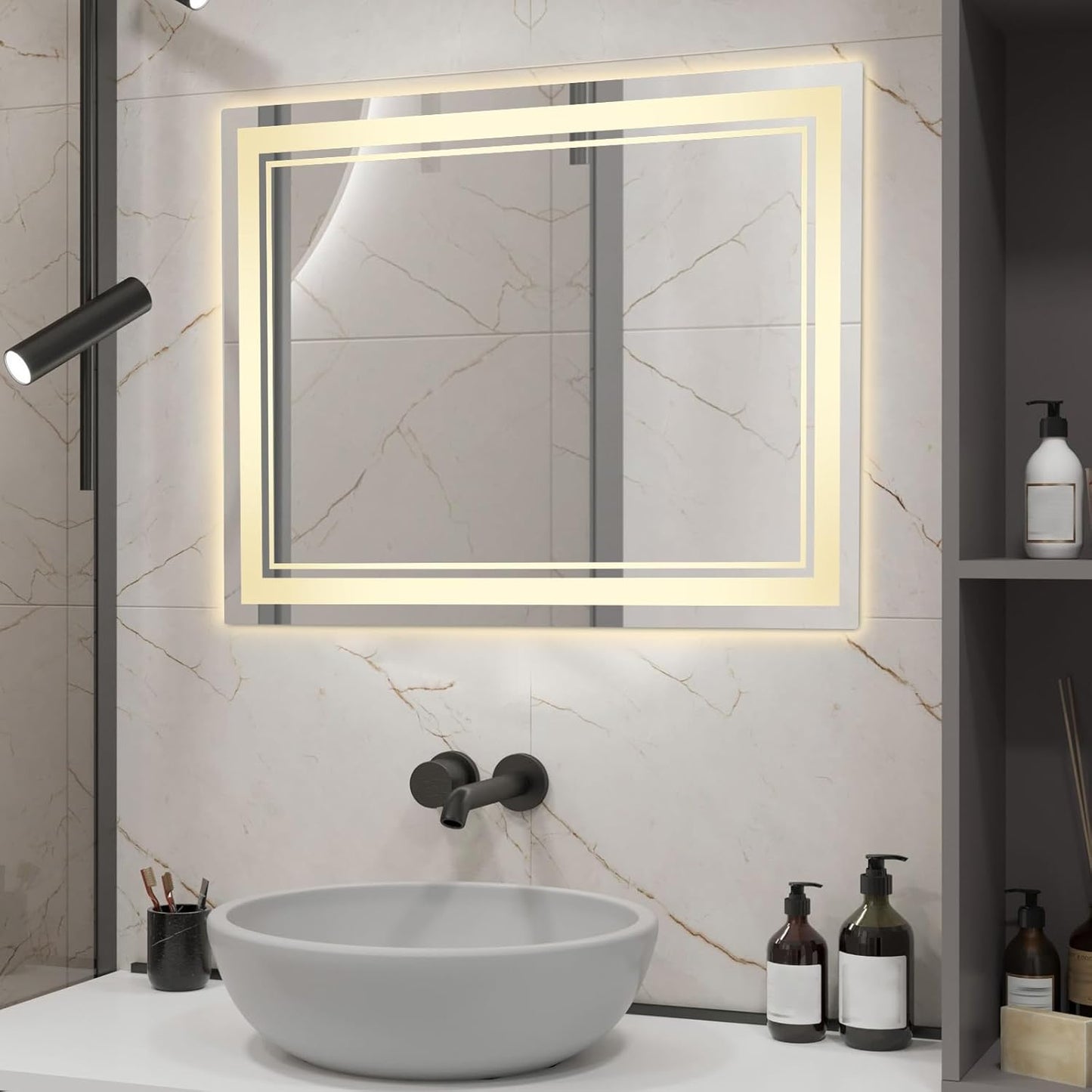 Badezimmerspiegel mit LED-Beleuchtung