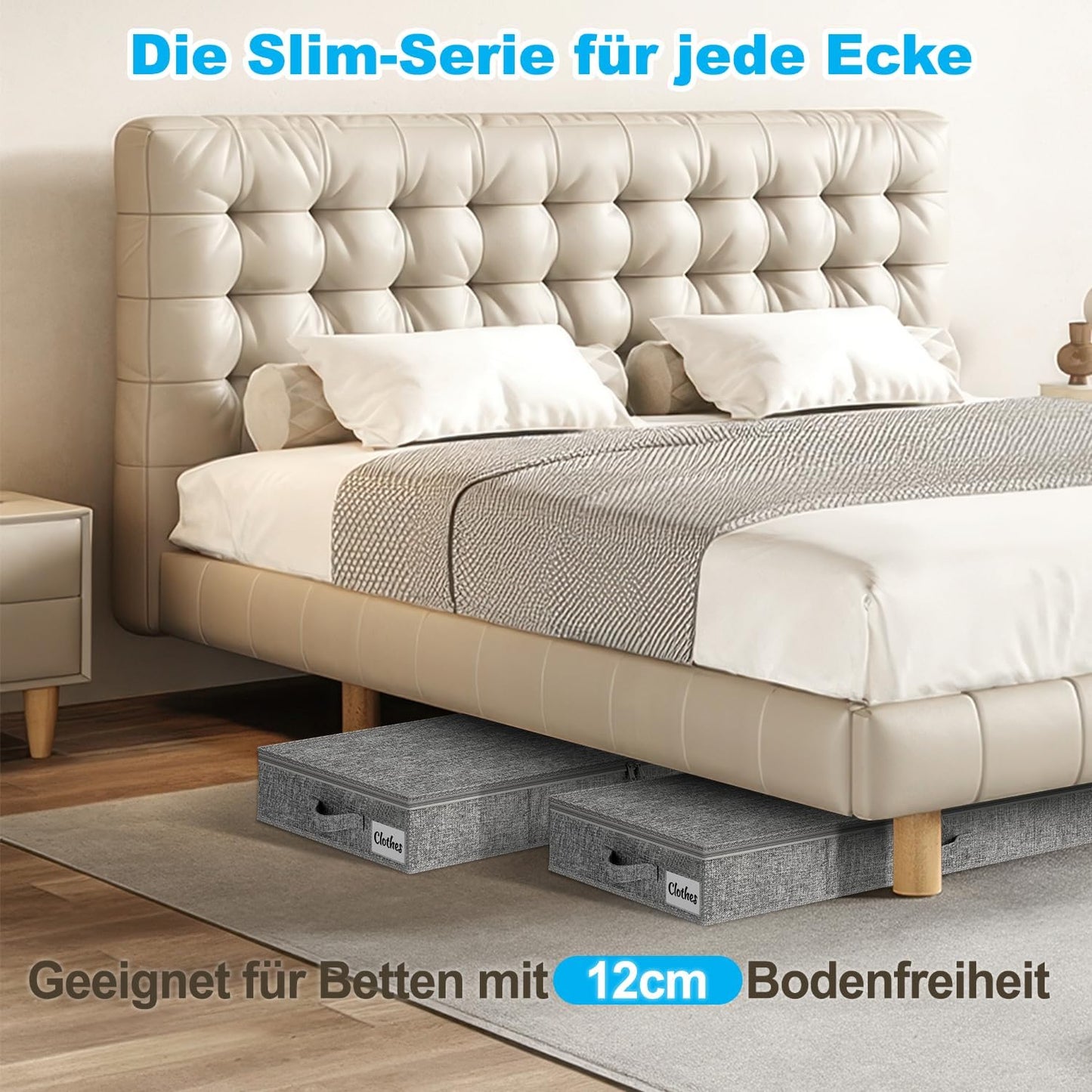 2er-Set Unterbettkommode, Grau