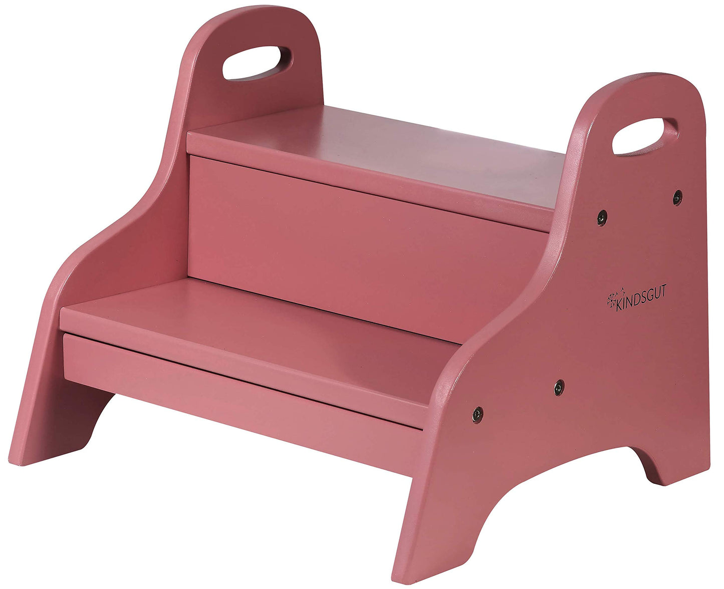 Holztritt-Hocker mit 2 Stufen für Kinder, Altrosa