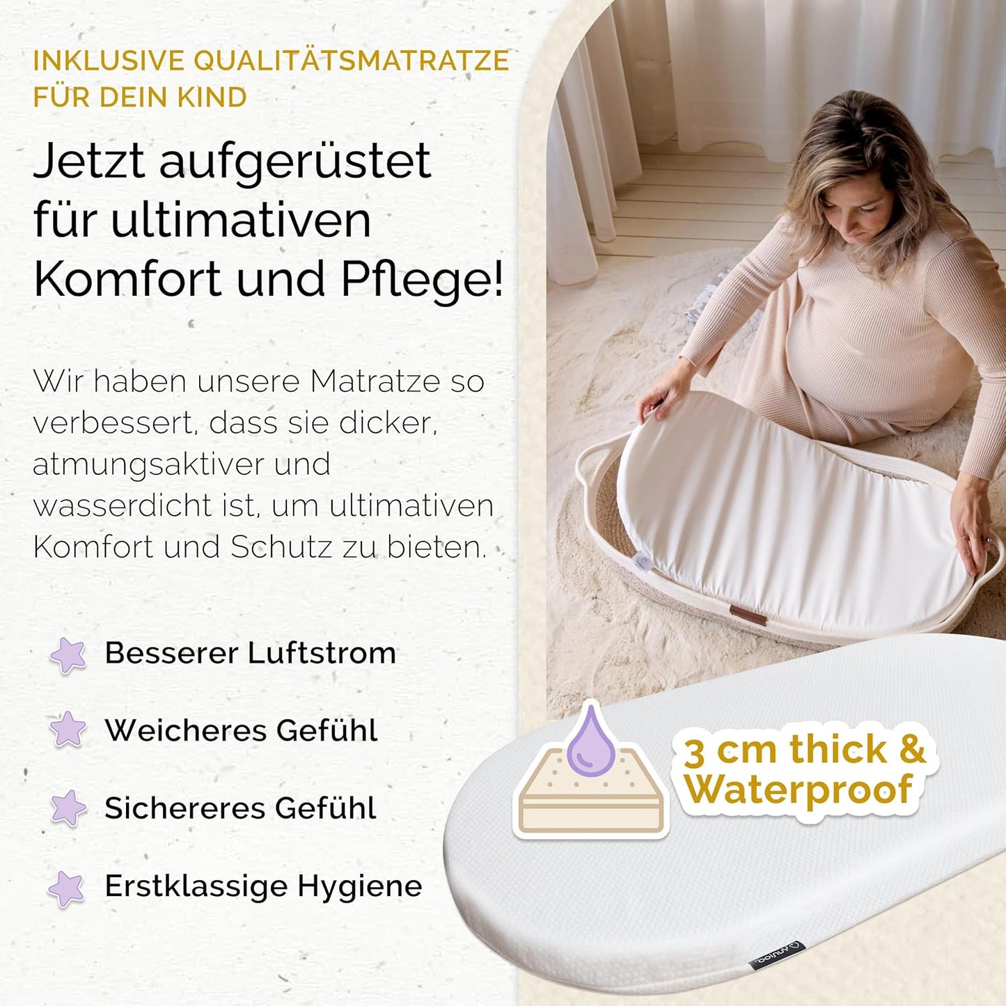 Wickelkorb mit Reise-Wickelauflage, Braun Sydney